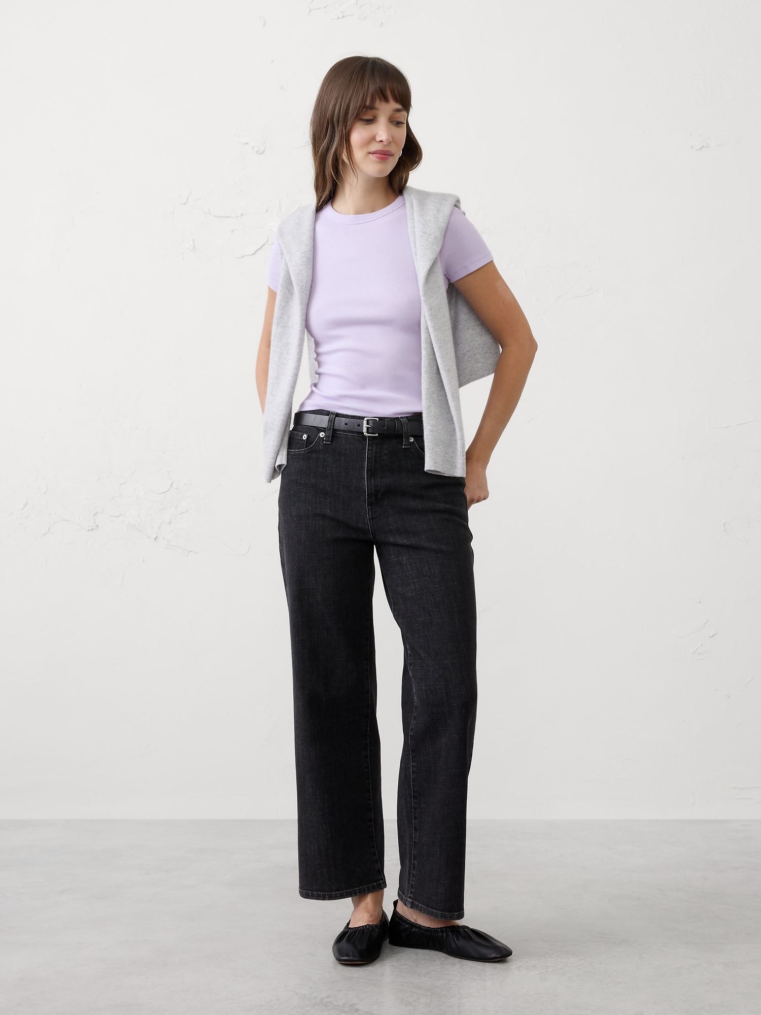 Ribbed T-Shirt - Lilac Sea