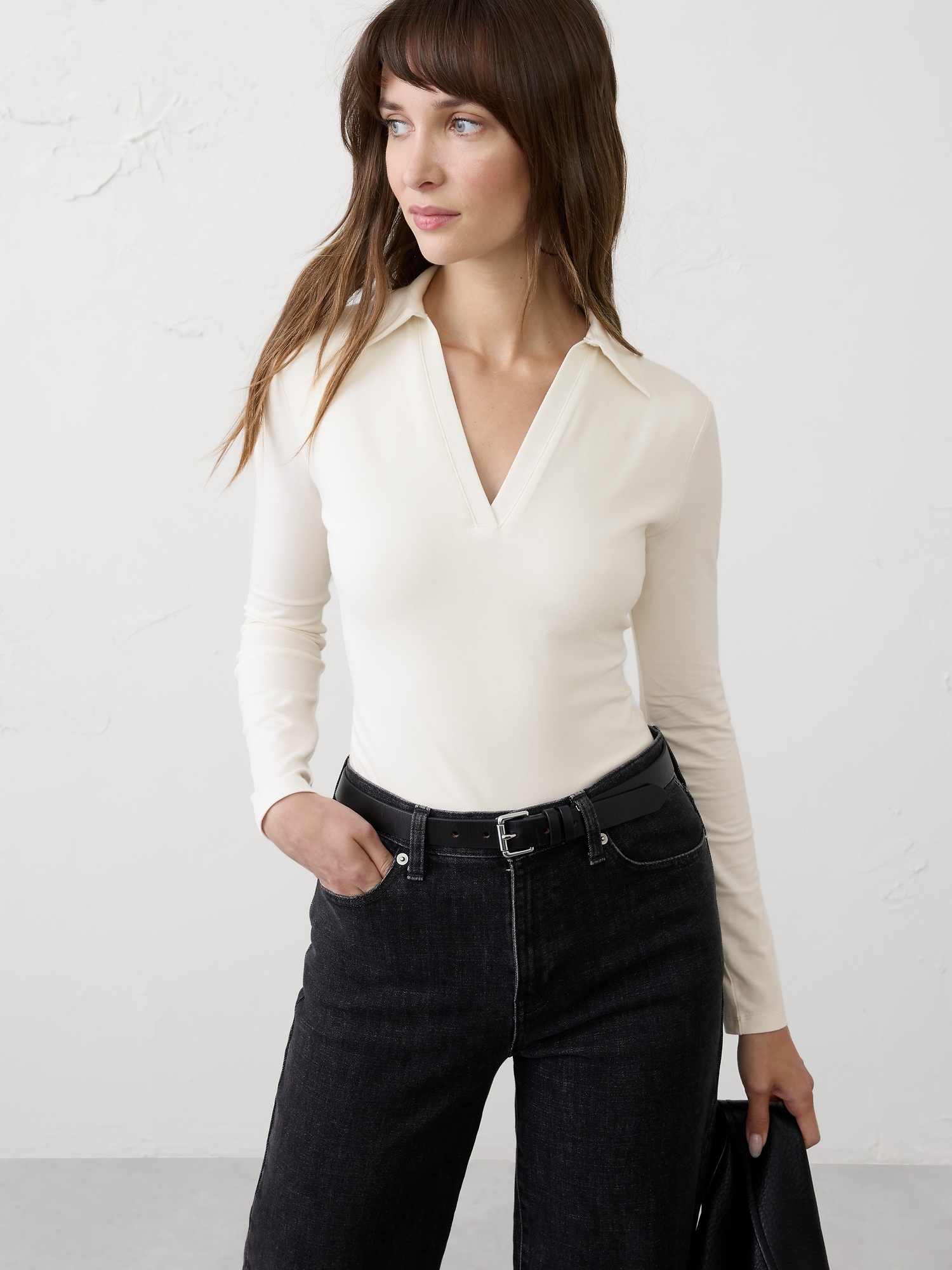 SOFT STRETCH POLO - Snow Day