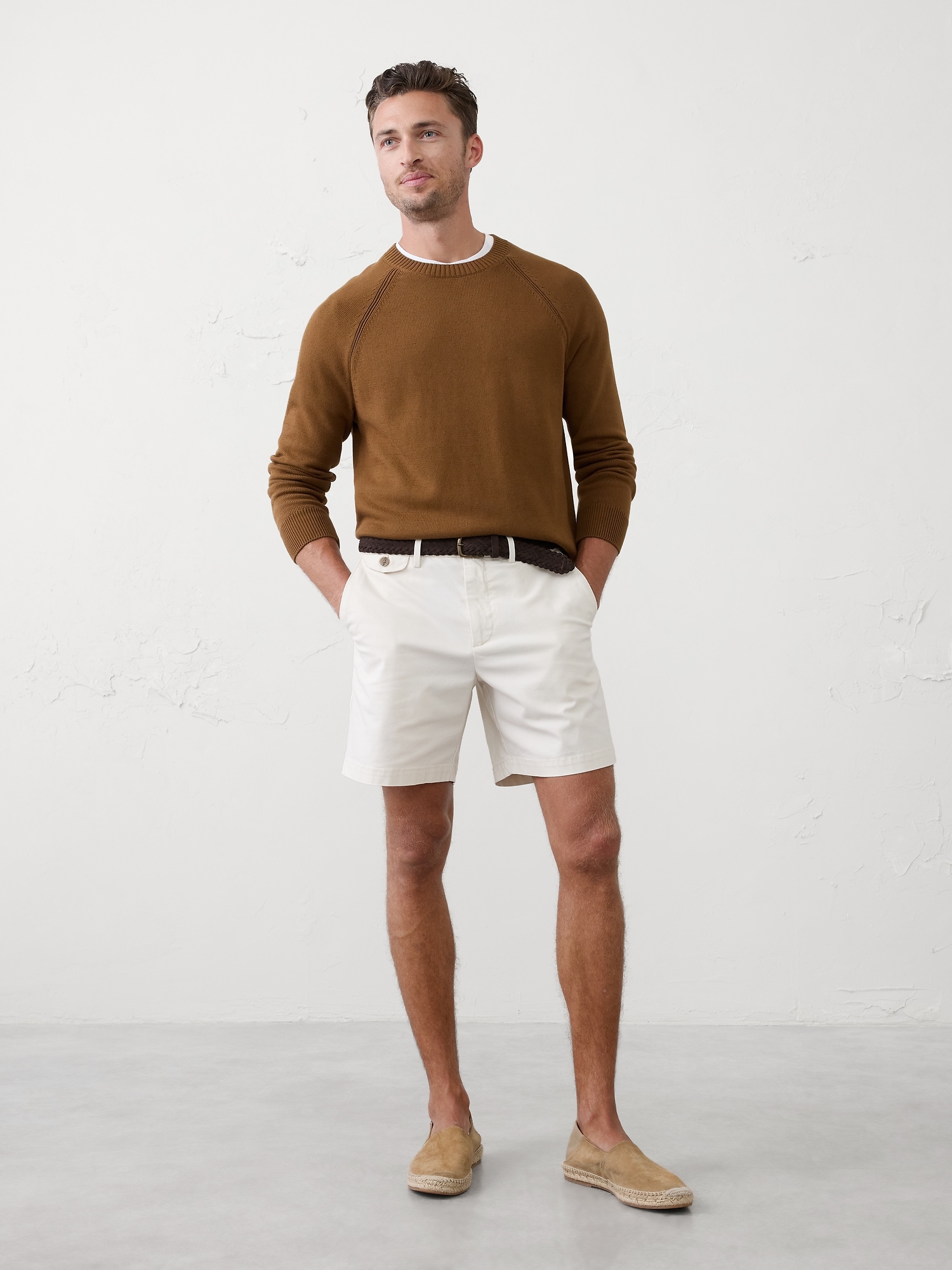 Soft Crew-Neck Sweater - Oxford Brown