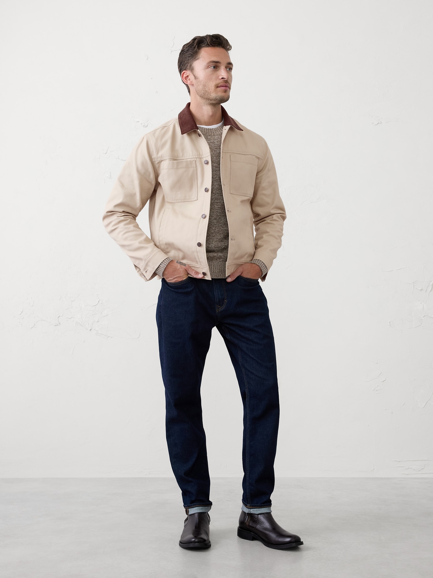 Canvas Trucker Jacket - Light Khaki