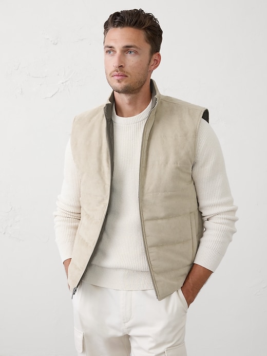 Vegan Suede Reversible Vest Banana Republic Factory