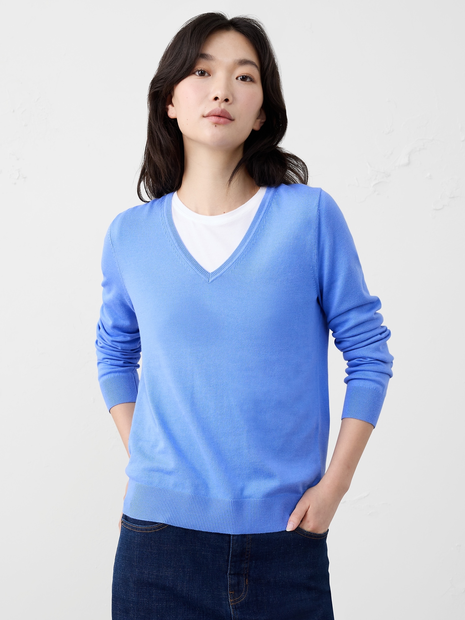 Forever V-Neck Sweater - Arctic Sky