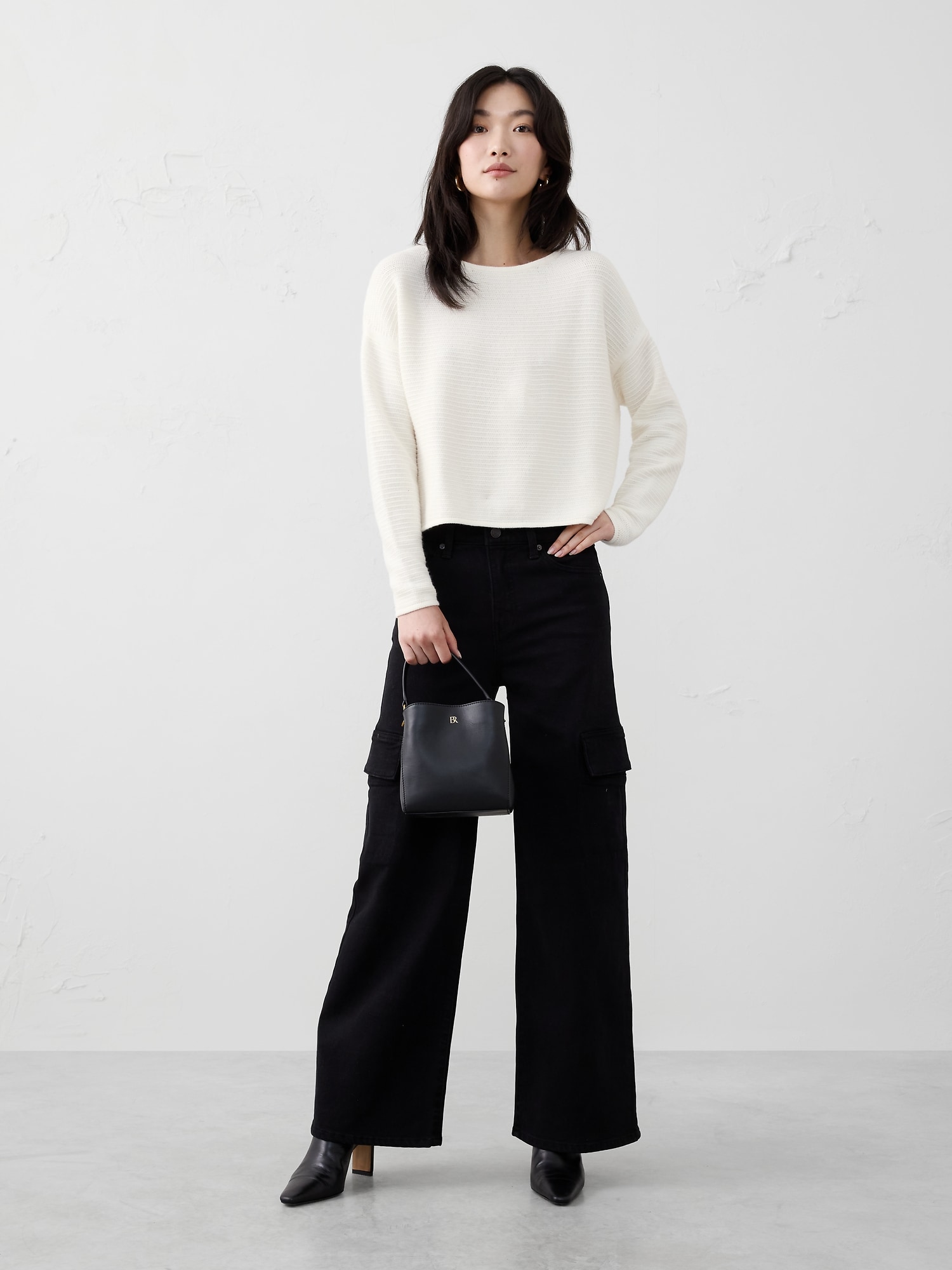 BOXY CROPPED PULLOVER SWEATER - Snow Day