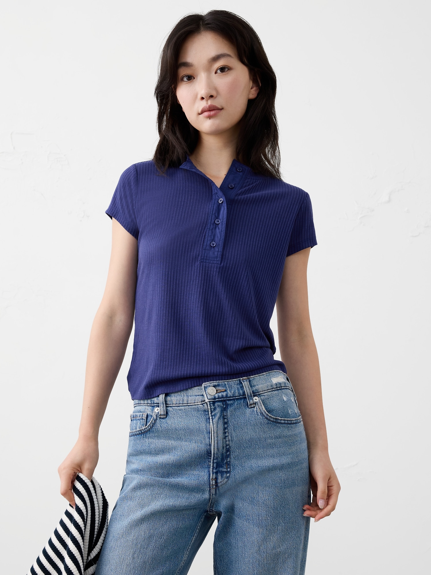 Image number 1 showing, Ribbed Henley