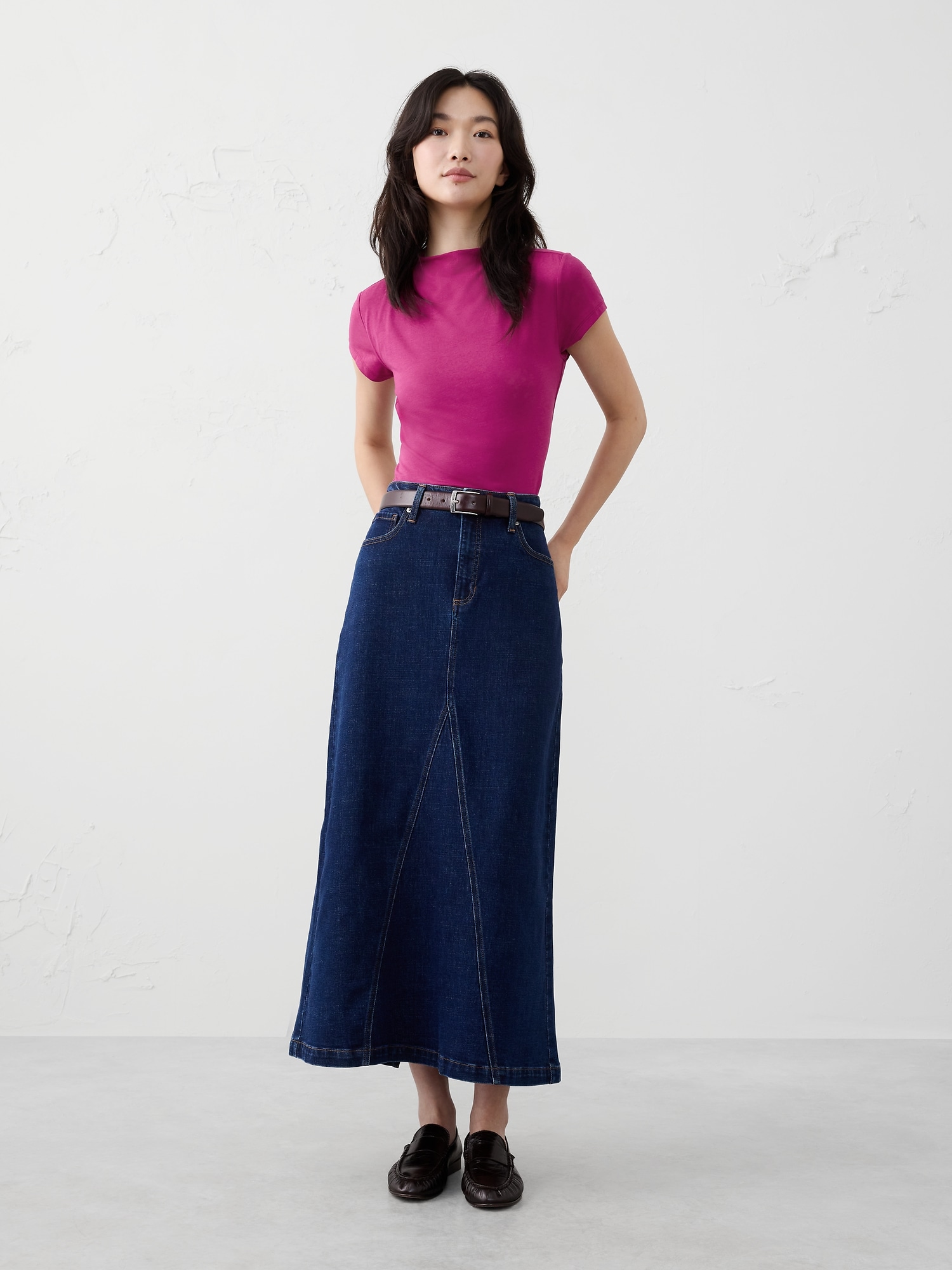 SOFT STRETCH MOCK-NECK TOP - Camu Berry