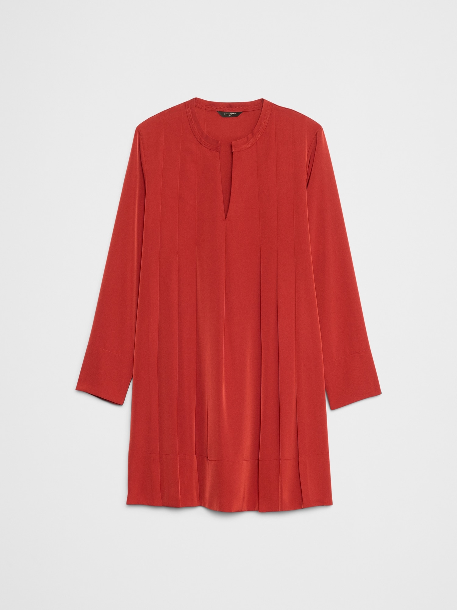 Image number 4 showing, SPLIT-NECK SWING MINI DRESS