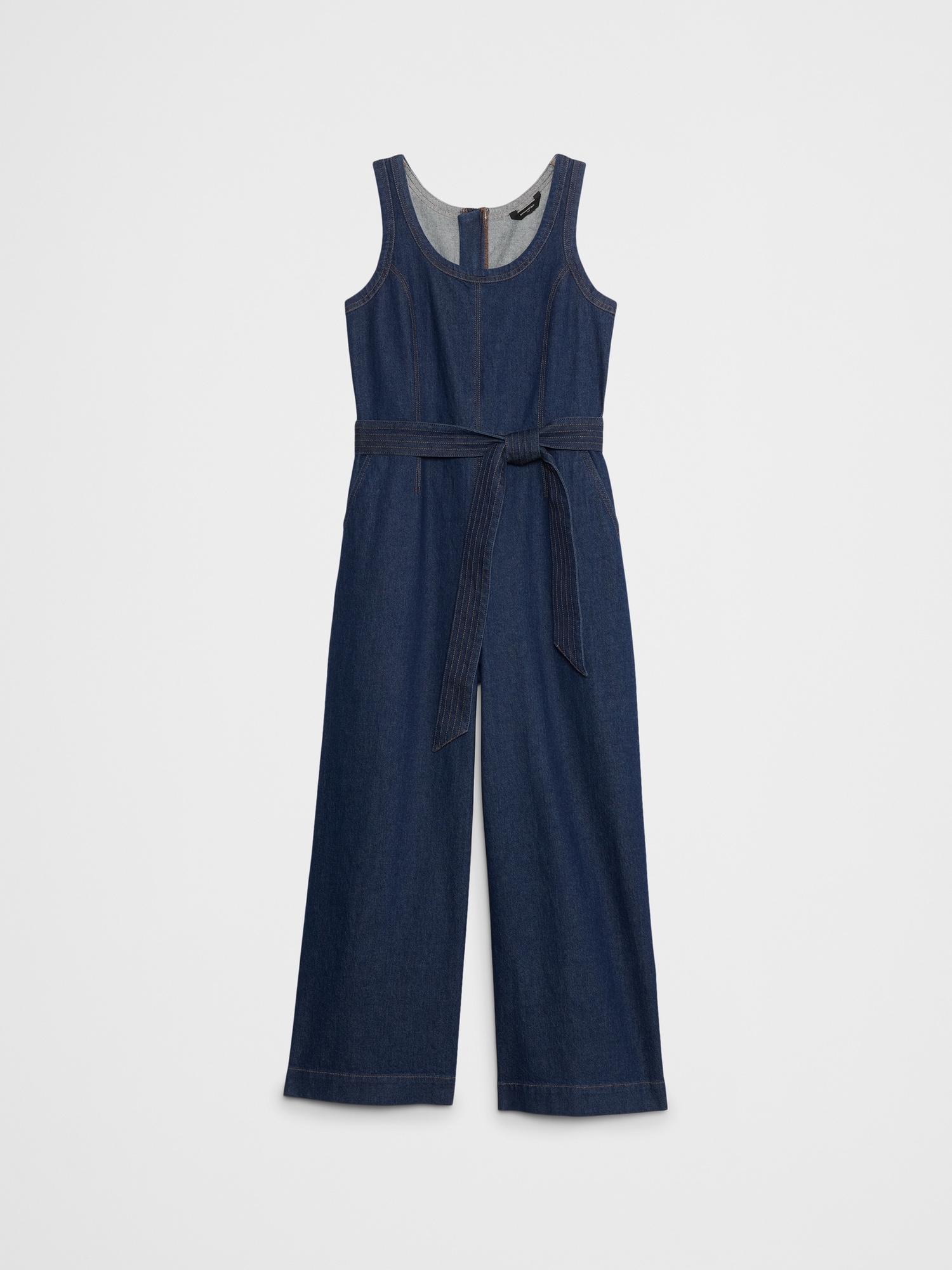 Image number 4 showing, Denim Belted Jumpsuit