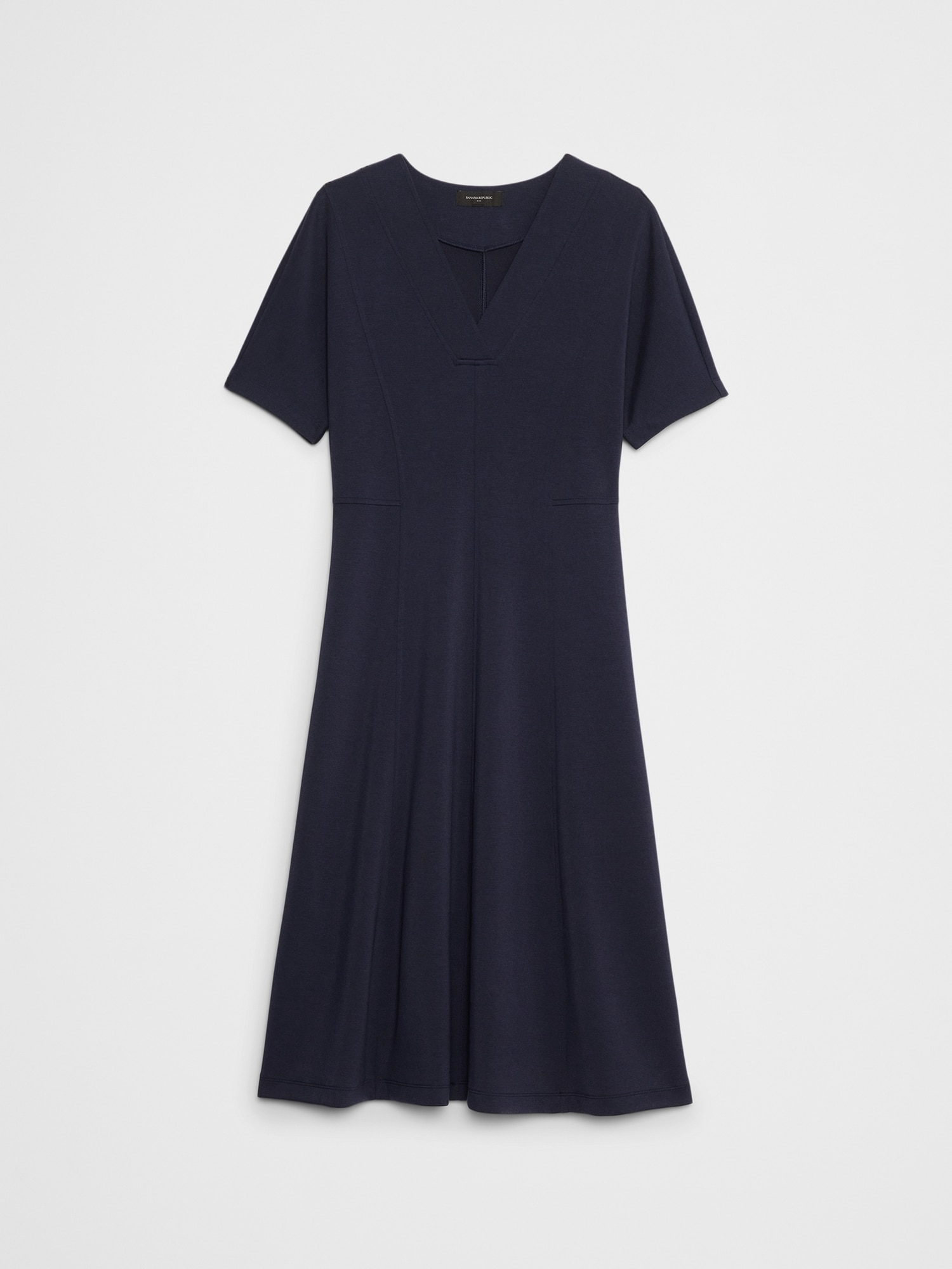 Image number 4 showing, SCUBA V-NECK MIDI DRESS