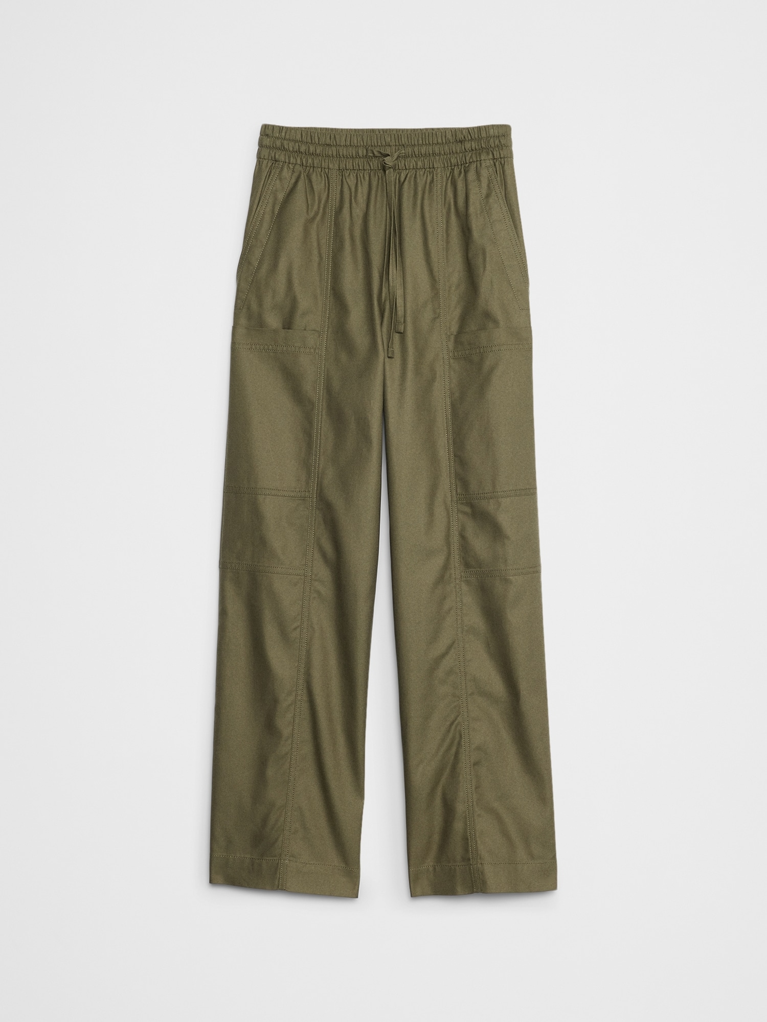 Image number 4 showing, Wide-Leg Mid-Rise Cargo Pull-On Pant