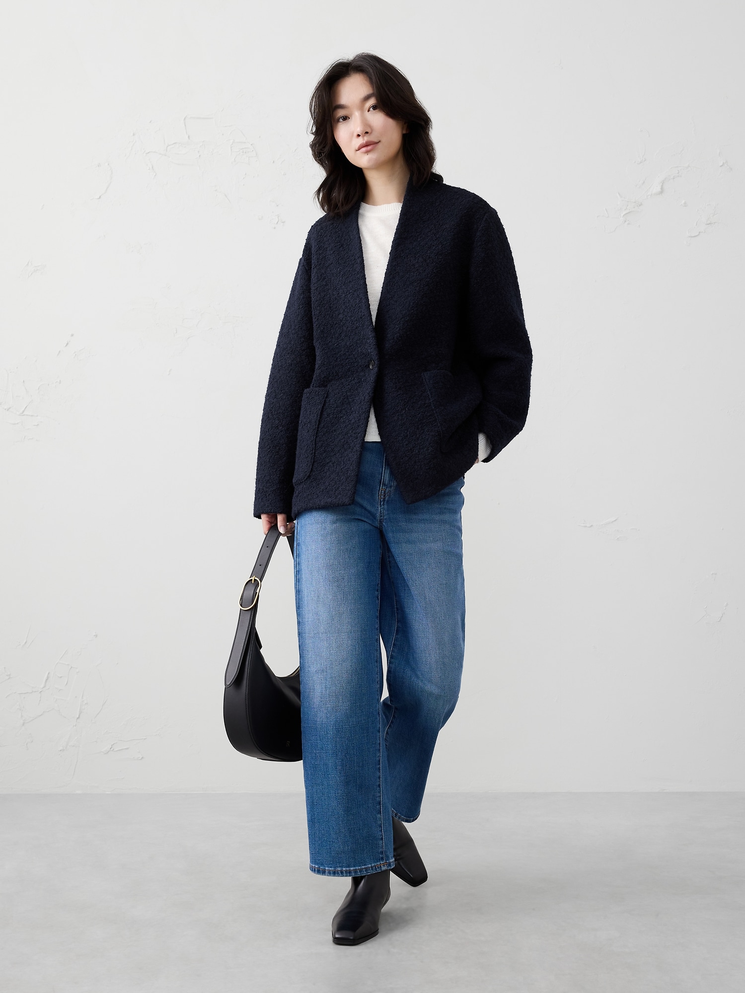 KNIT COAT - Preppy Navy