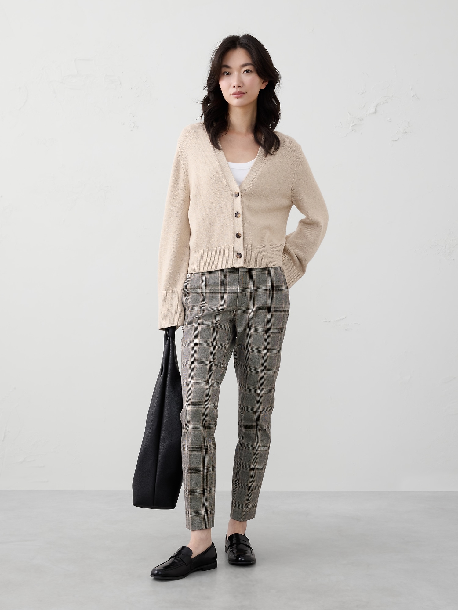 Sloan Slim High-Rise Ankle Pant - Neutral Plaid