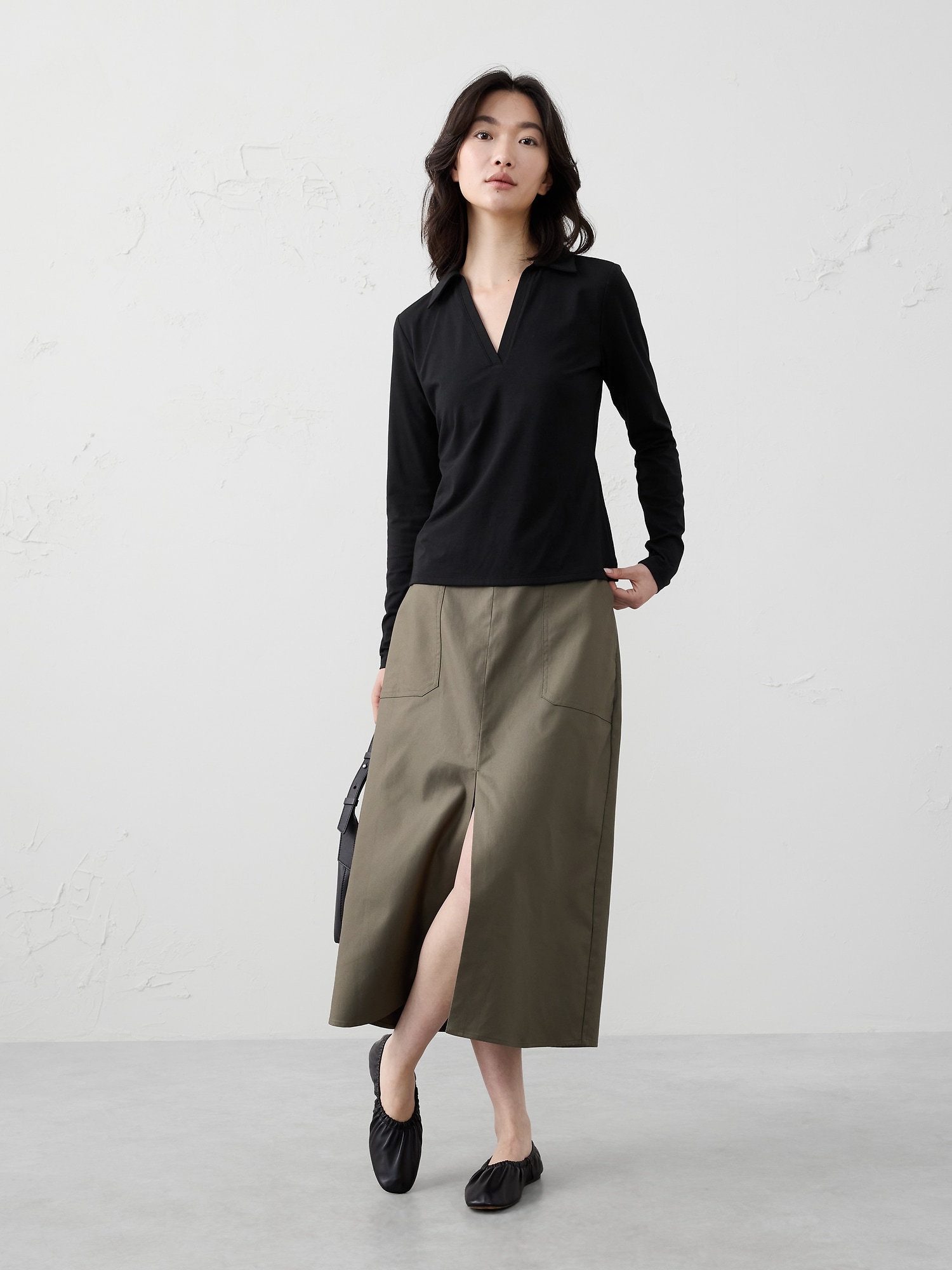 SOFT STRETCH POLO - Black