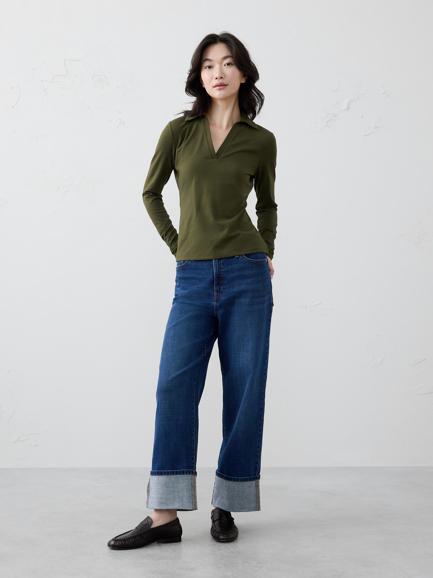 SOFT STRETCH POLO - Waimea Olive