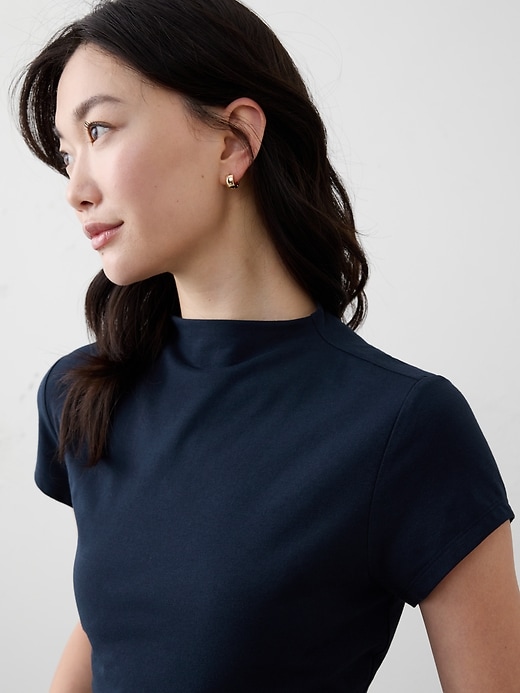 Soft Stretch Mock-Neck Top