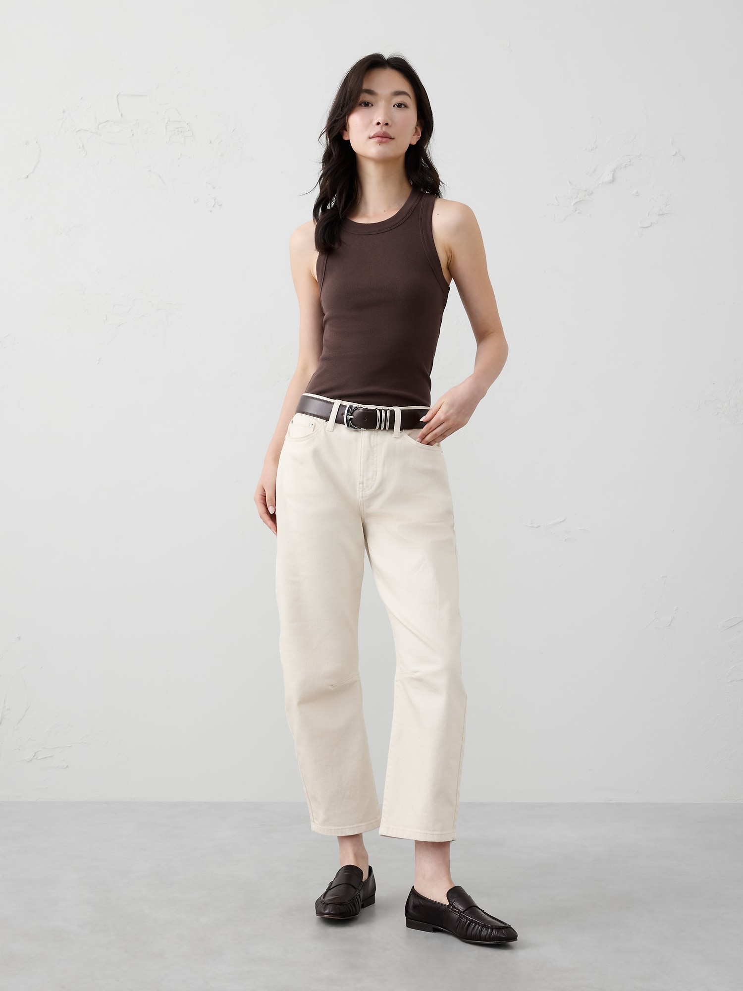 Ribbed Racer Tank - Dark Oak