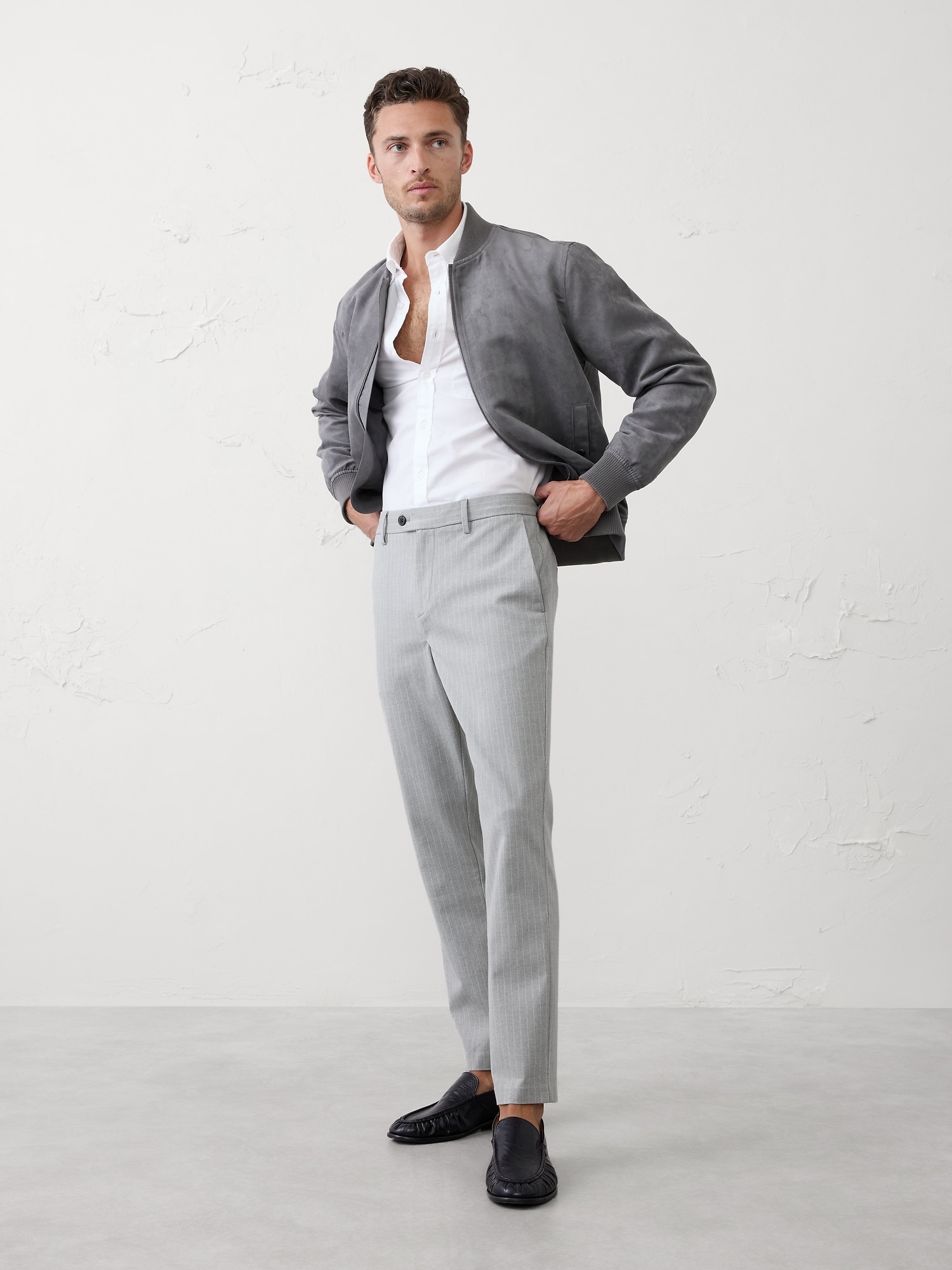 Slim Tapered Grayson Pant - Grey Stripe