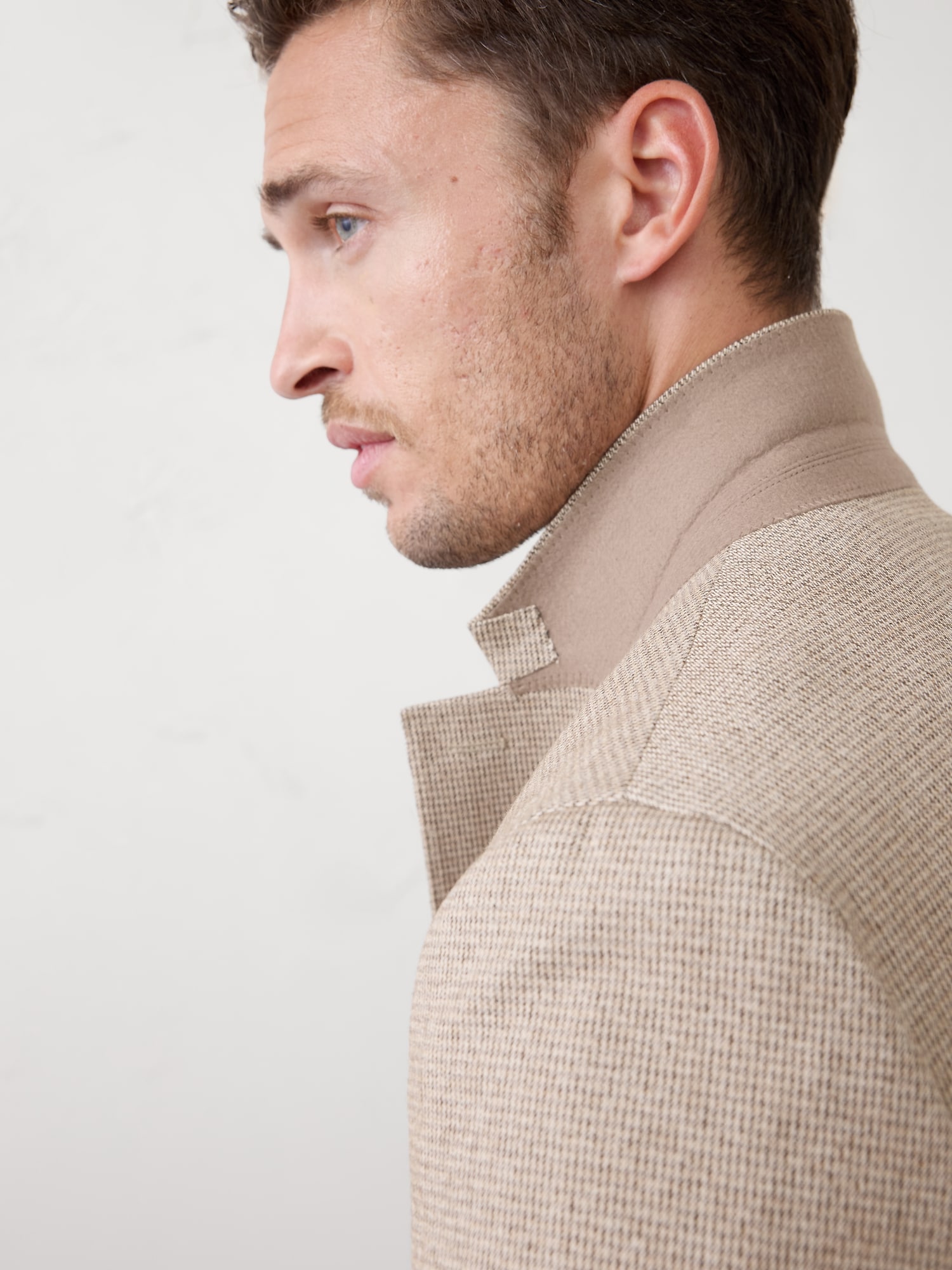 Image number 3 showing, Tailored-Fit Taupe Houndstooth Suit Jacket