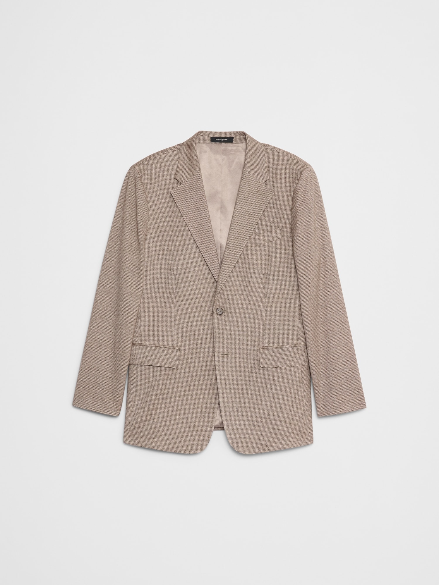 Image number 4 showing, Tailored-Fit Taupe Houndstooth Suit Jacket