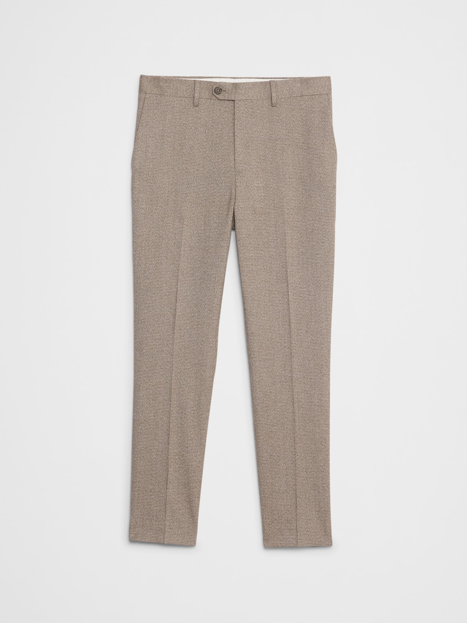 Image number 4 showing, Tailored-Fit Taupe Houndstooth Suit Trouser