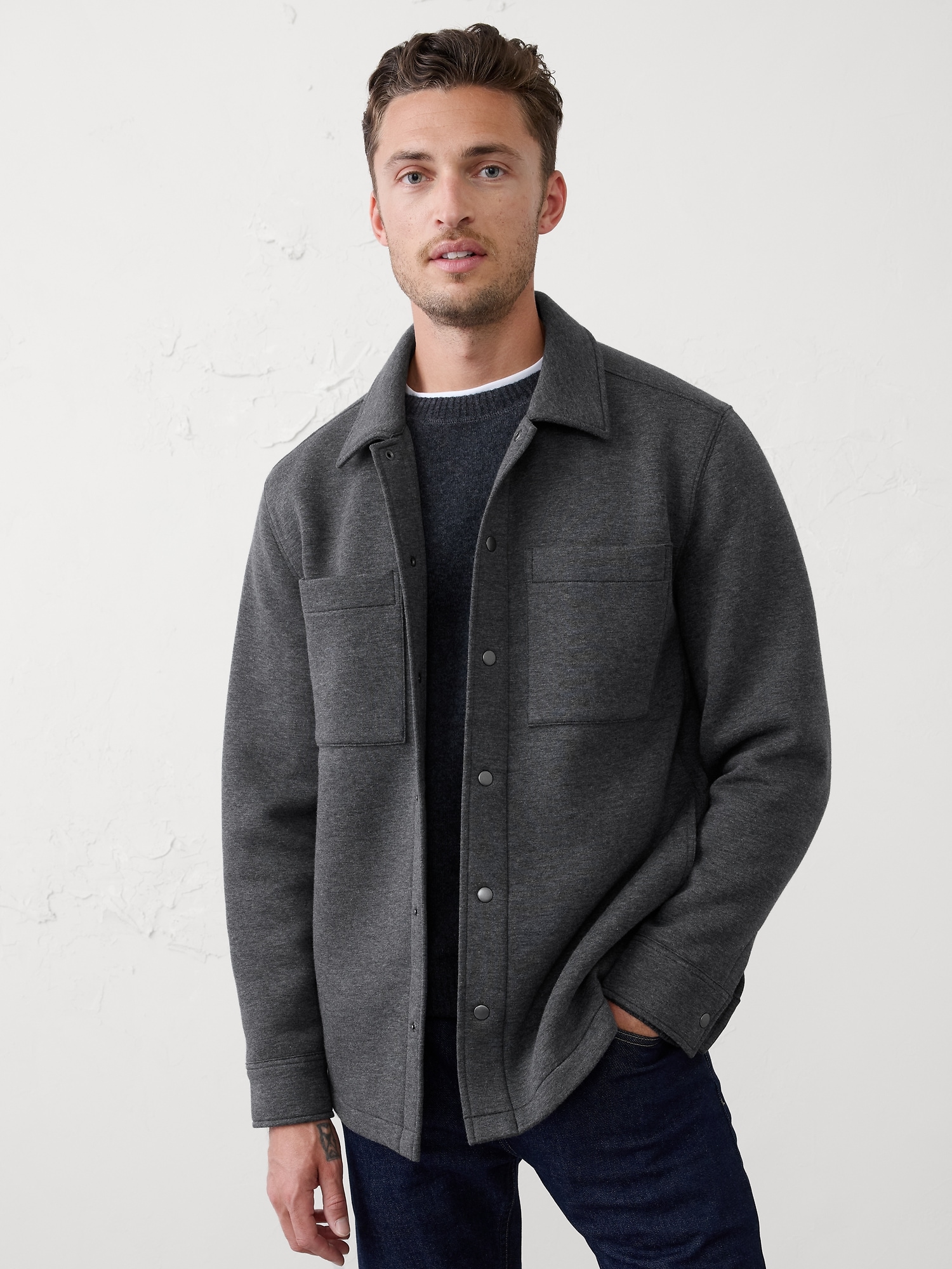 SCUBA SWEATSHIRT JACKET - Charcoal Heather