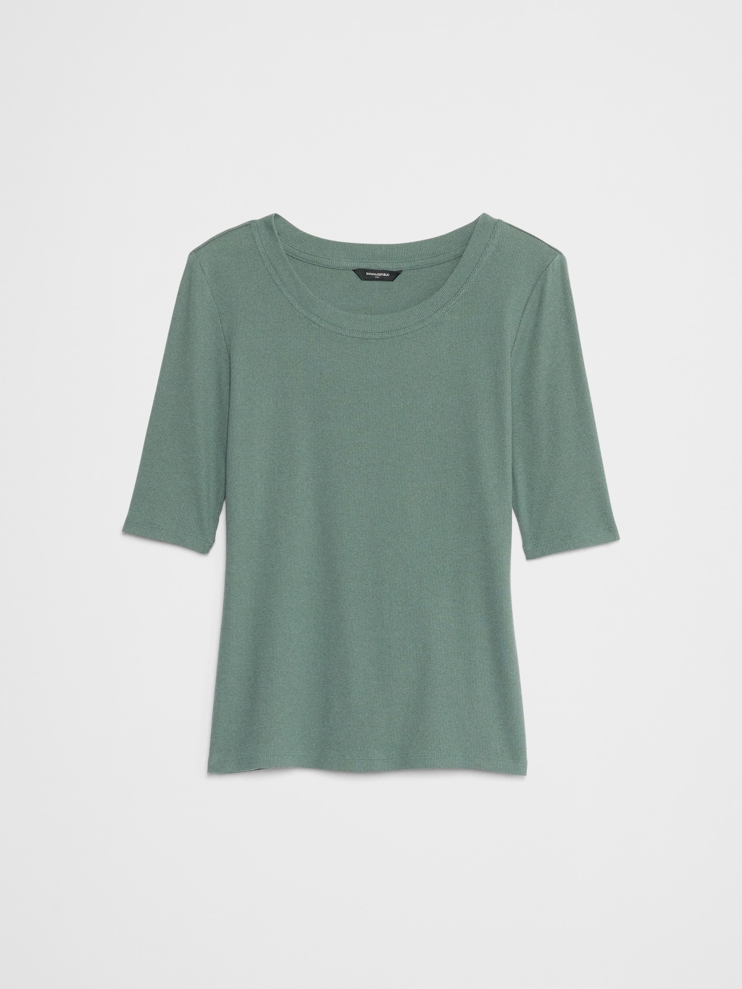 Image number 4 showing, Ribbed Elbow-Sleeve T-Shirt