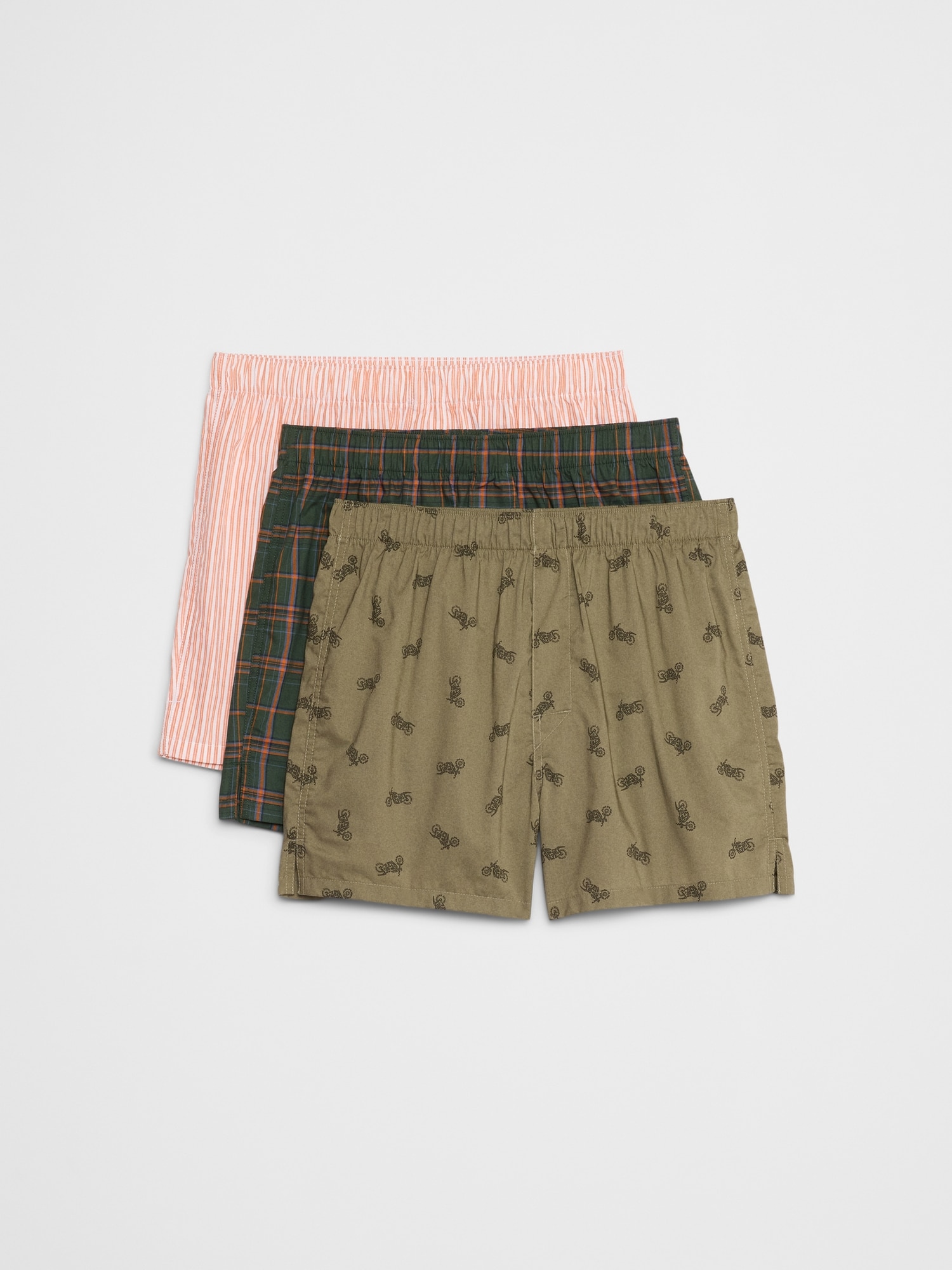 Cotton Boxers (3 Pack) - Orange Stripe