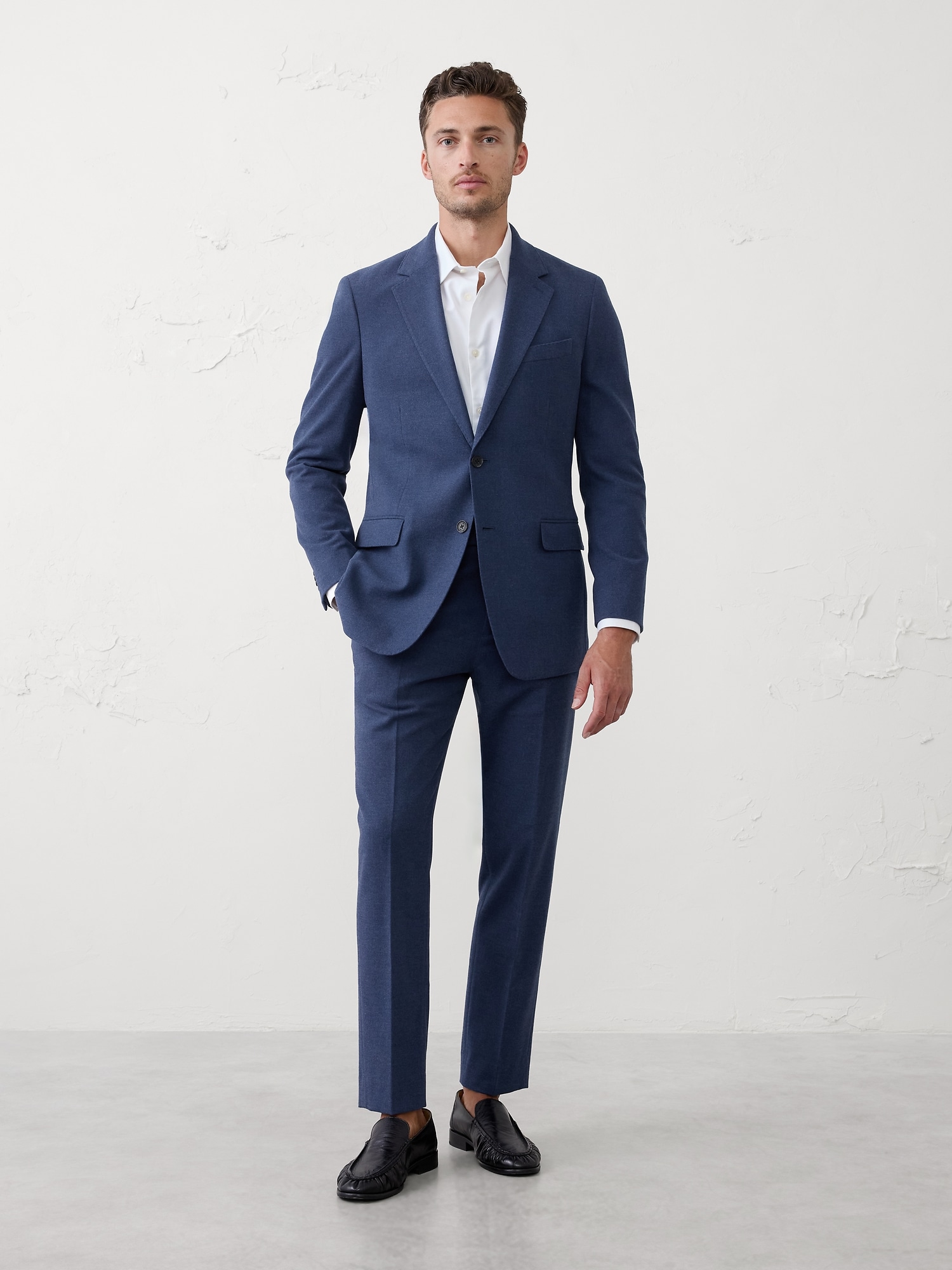Tailored-Fit Soft Flannel Suit Jacket