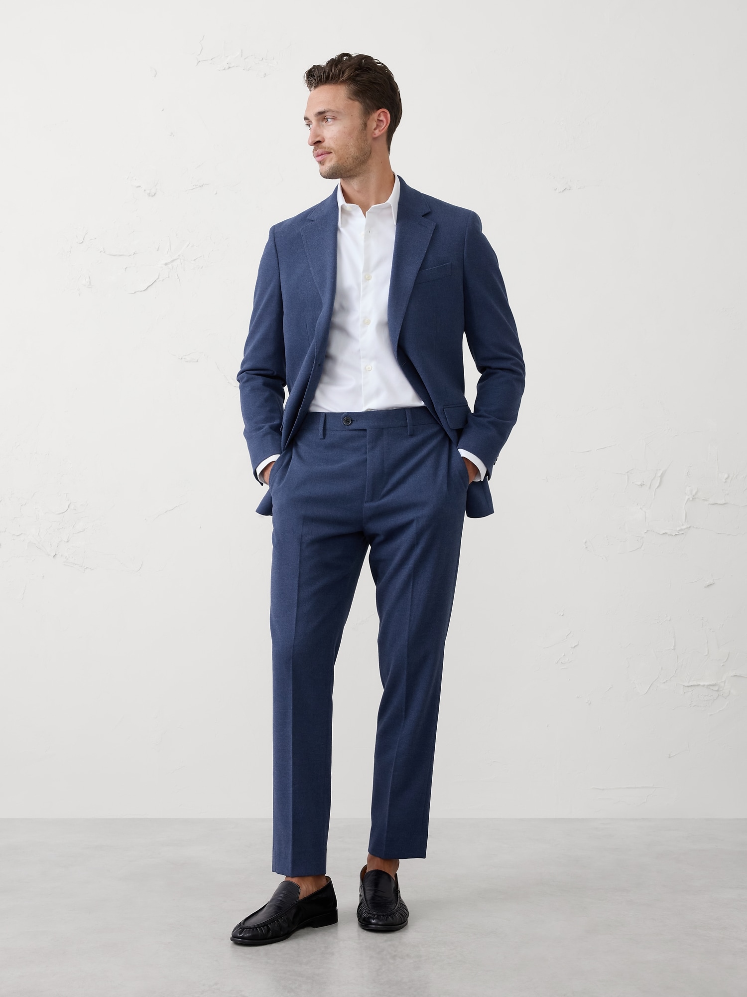 Tailored-Fit Soft Flannel Suit Trouser