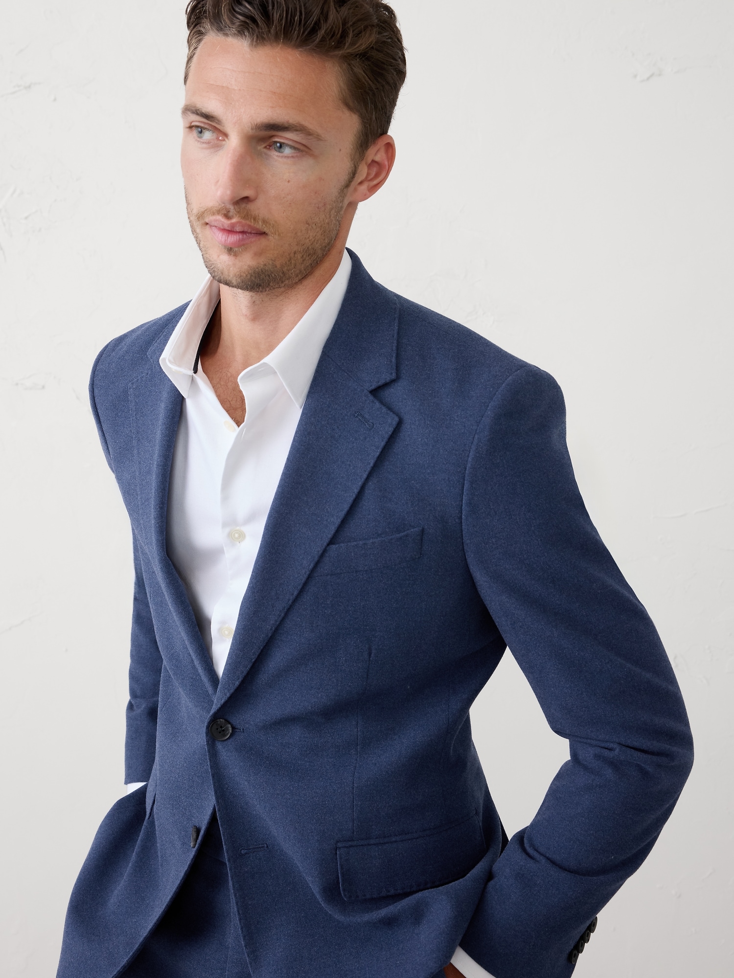 Image number 3 showing, Tailored-Fit Soft Flannel Suit Jacket