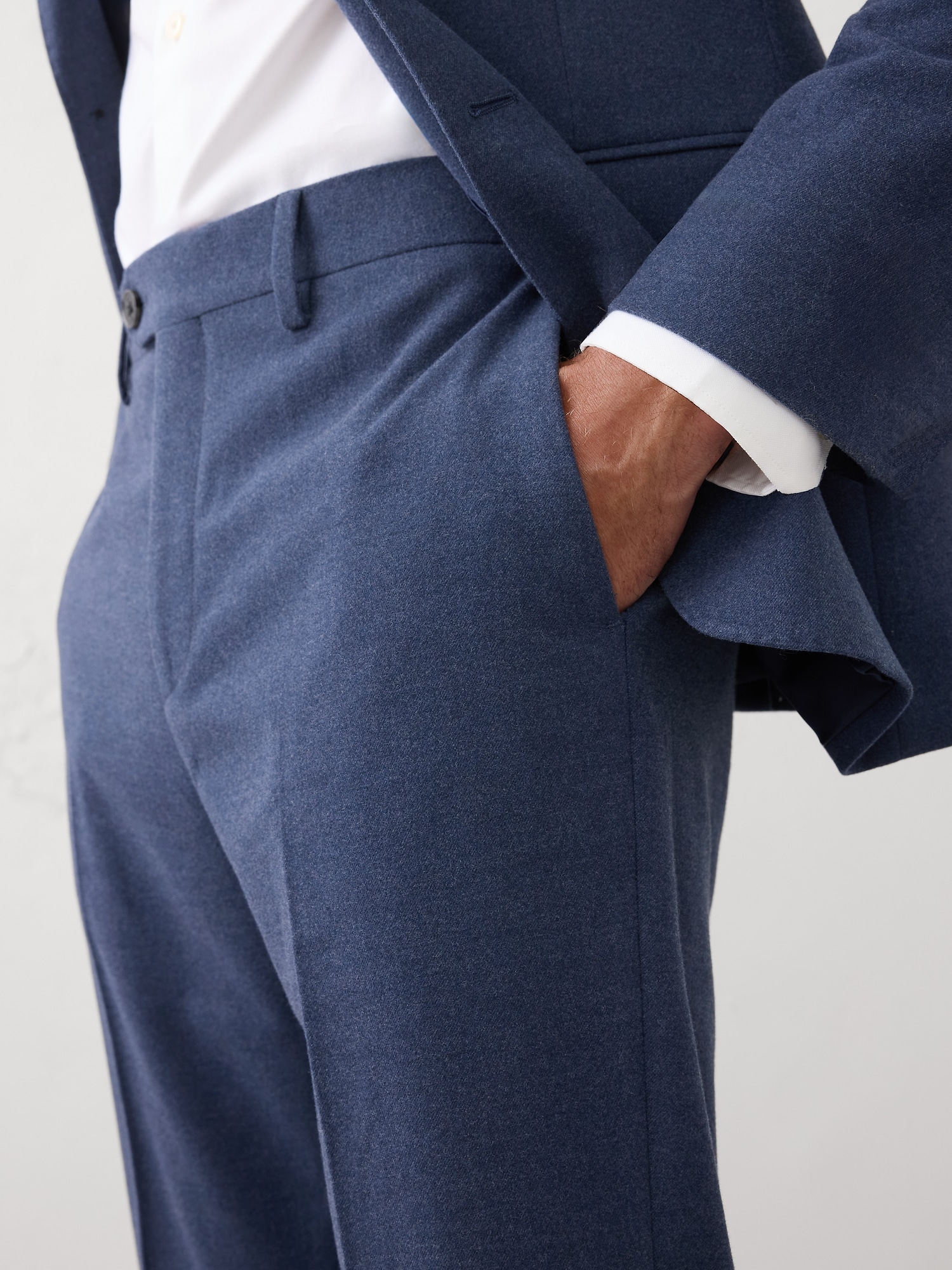 Image number 3 showing, Tailored-Fit Soft Flannel Suit Trouser