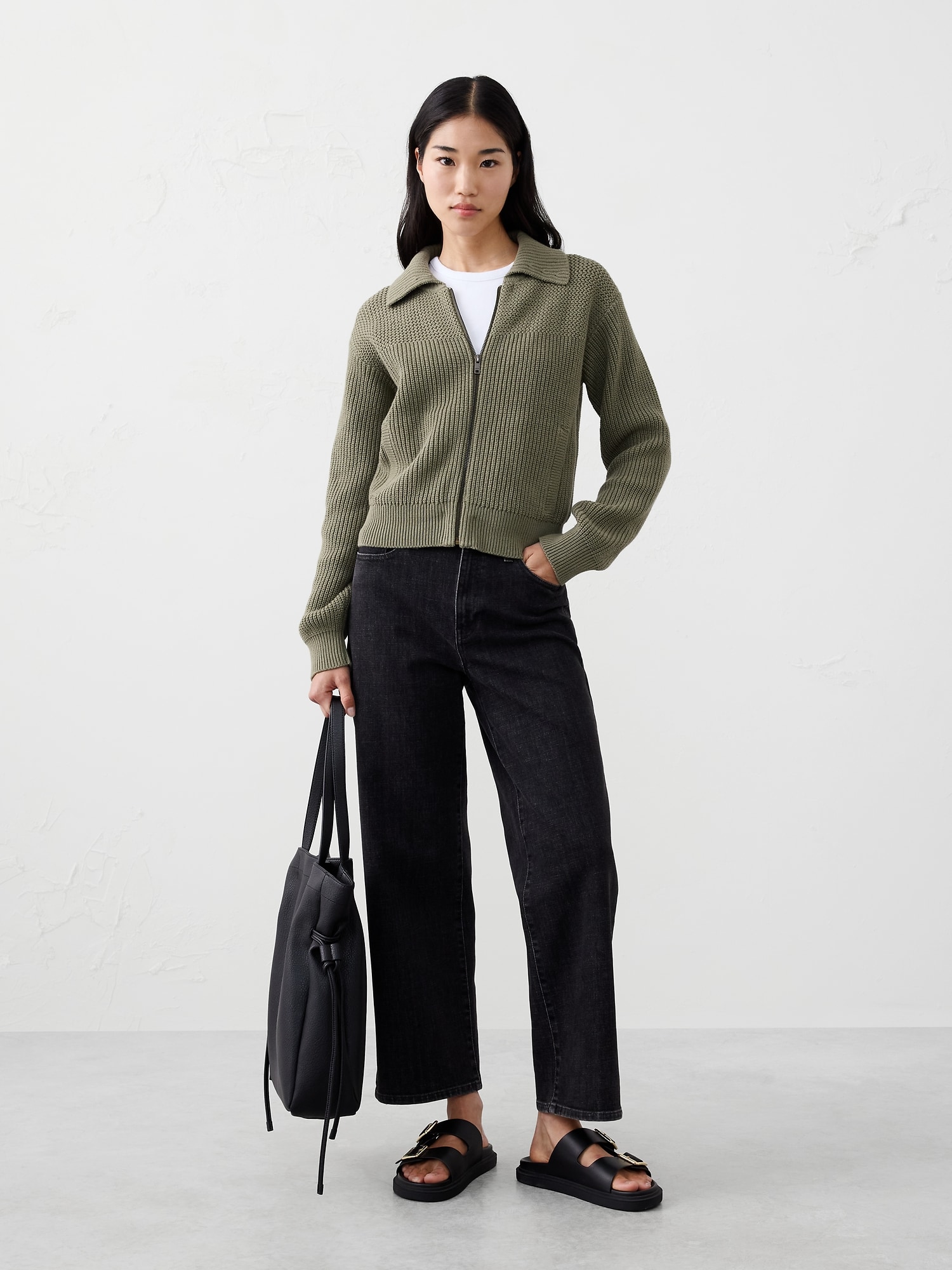 TEXTURED SWEATER JACKET - Desert Thyme