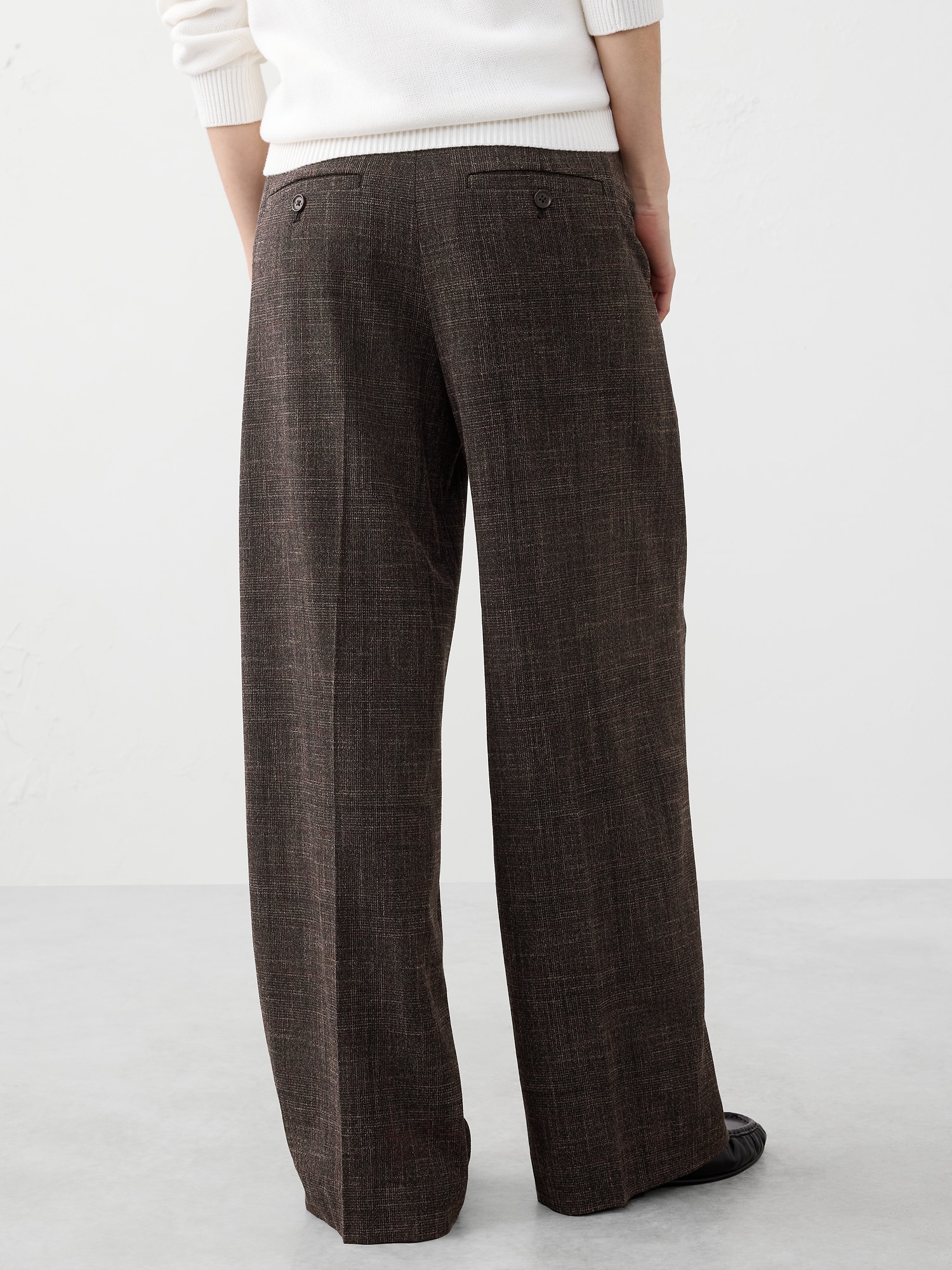 Image number 2 showing, WIDE-LEG HIGH-RISE PLAID TROUSER