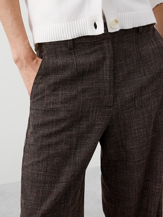 Wide-Leg High-Rise Plaid Trouser