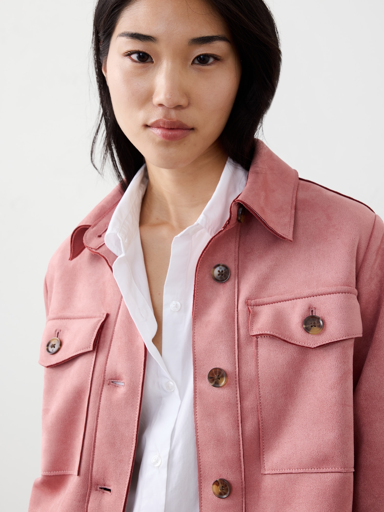 Image number 3 showing, VEGAN SUEDE OVERSHIRT