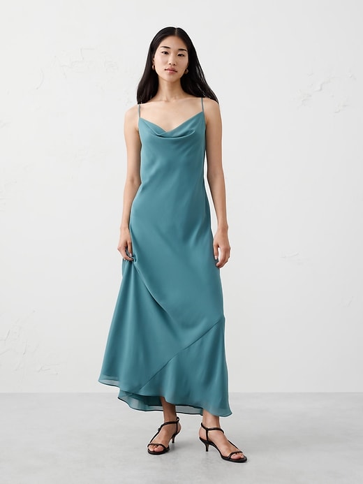 Satin Strappy Midi Dress