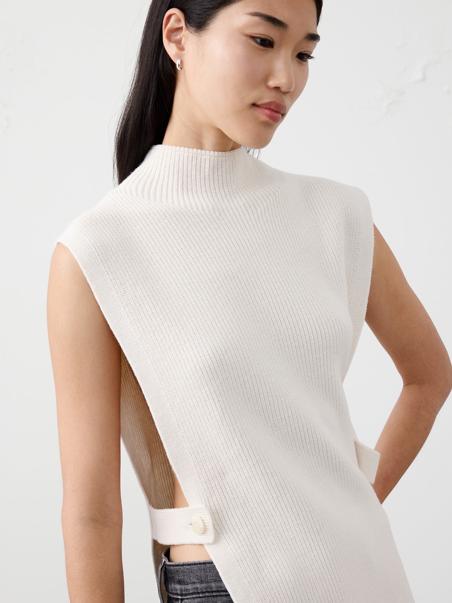 Image number 3 showing, SWEATER BIB PONCHO