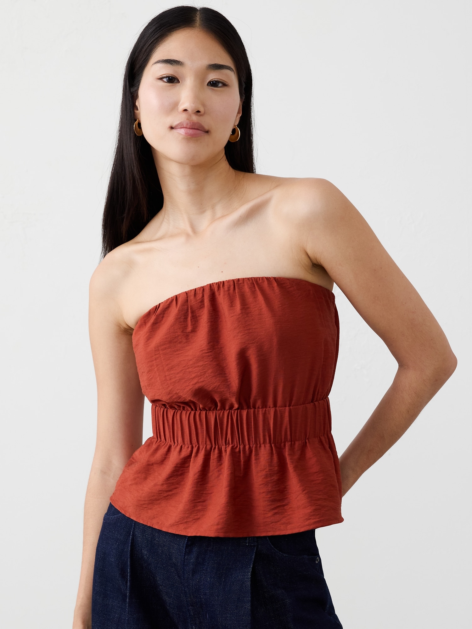 Cinched-Waist Top - Red