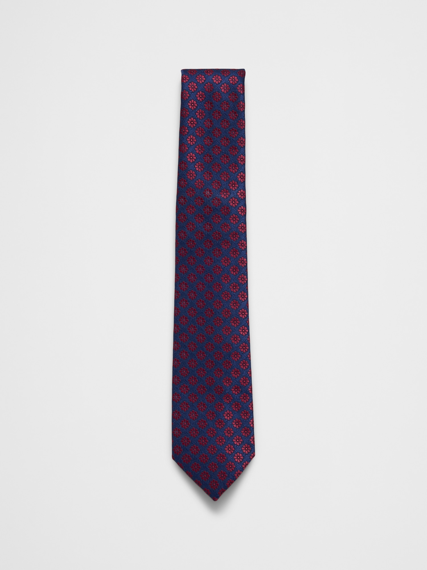 Red Daisy Floral Tie - Red Floral