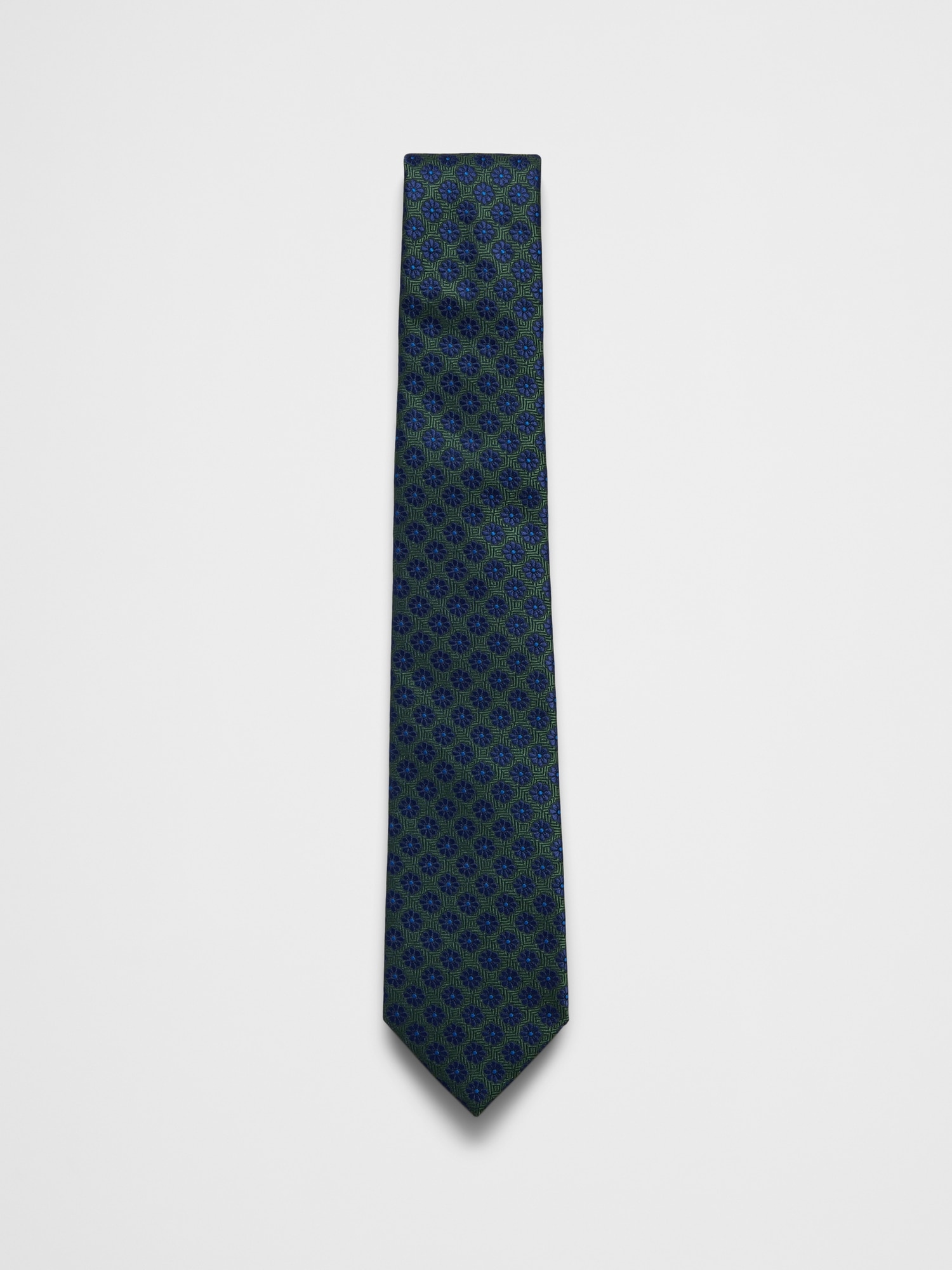 Navy Daisy Floral Tie - Navy Floral