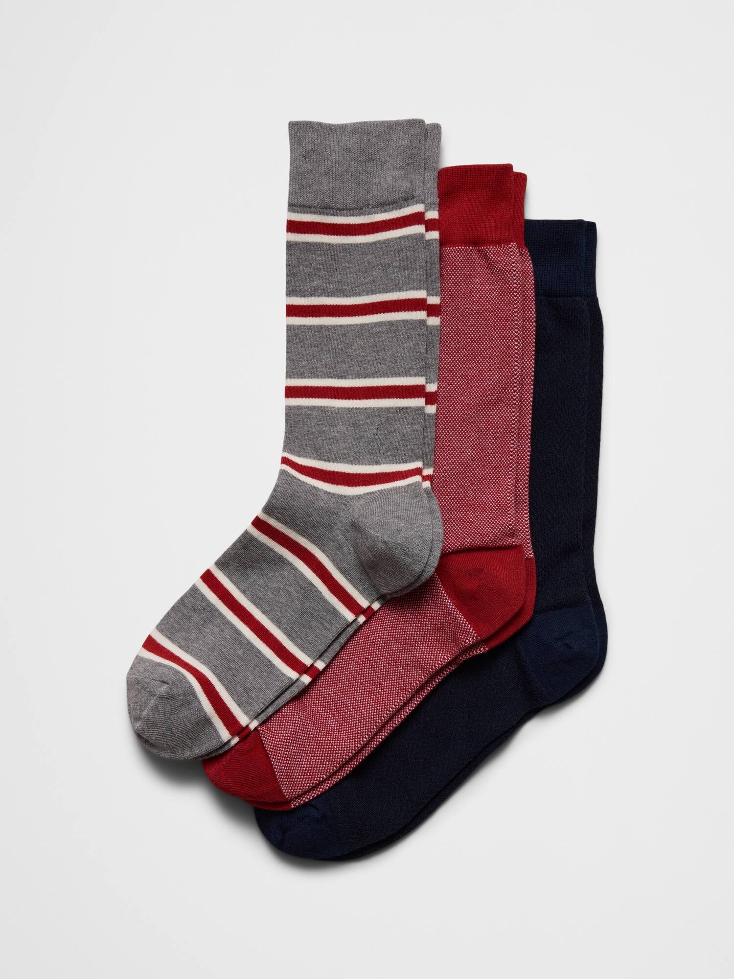 Striped Trouser Socks (3 Pack) - Red Stripe