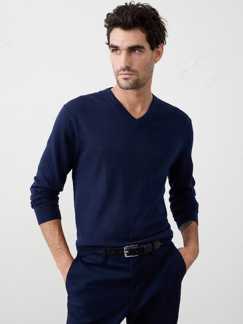 Merino Wool V-Neck Sweater