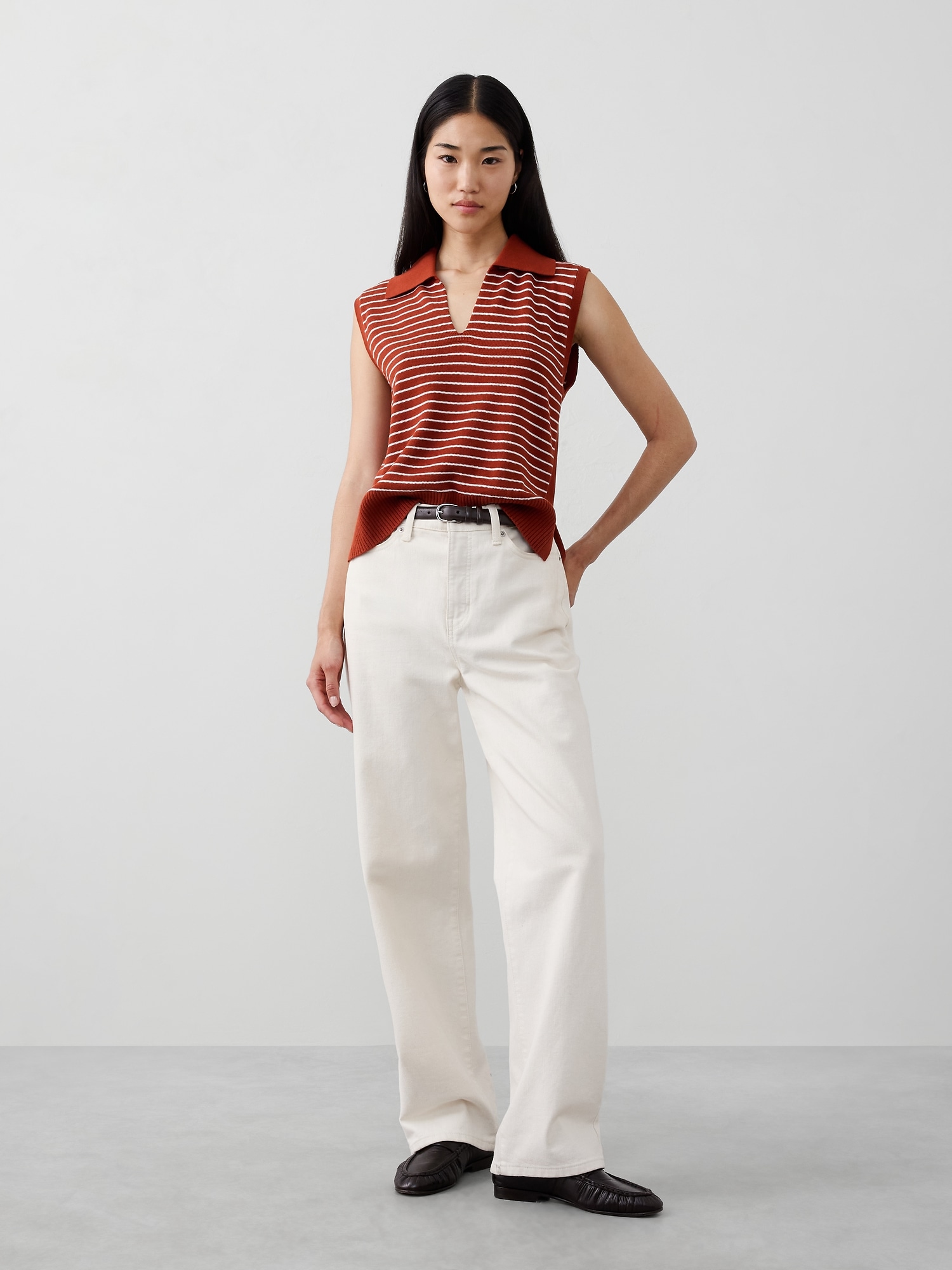 Image number 1 showing, Striped Polo Sweater Tank