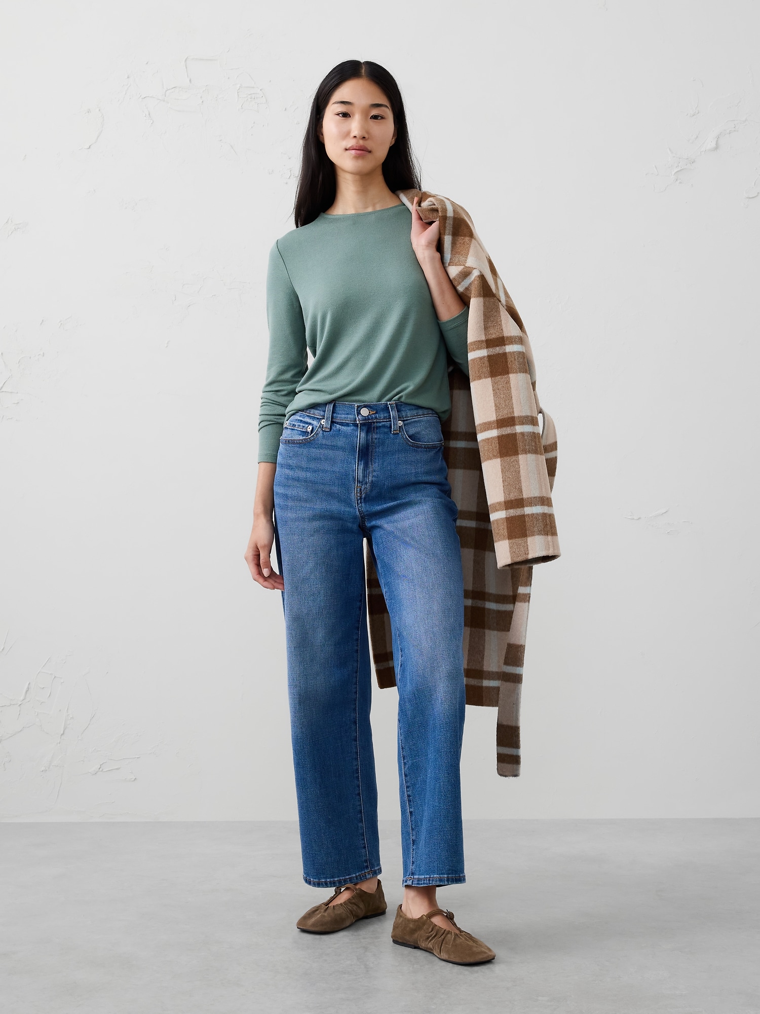 SOFT LUXE TOP - Slate Green