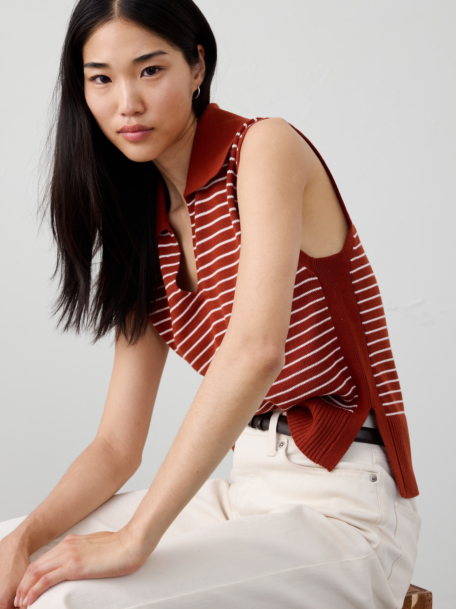 Image number 3 showing, Striped Polo Sweater Tank