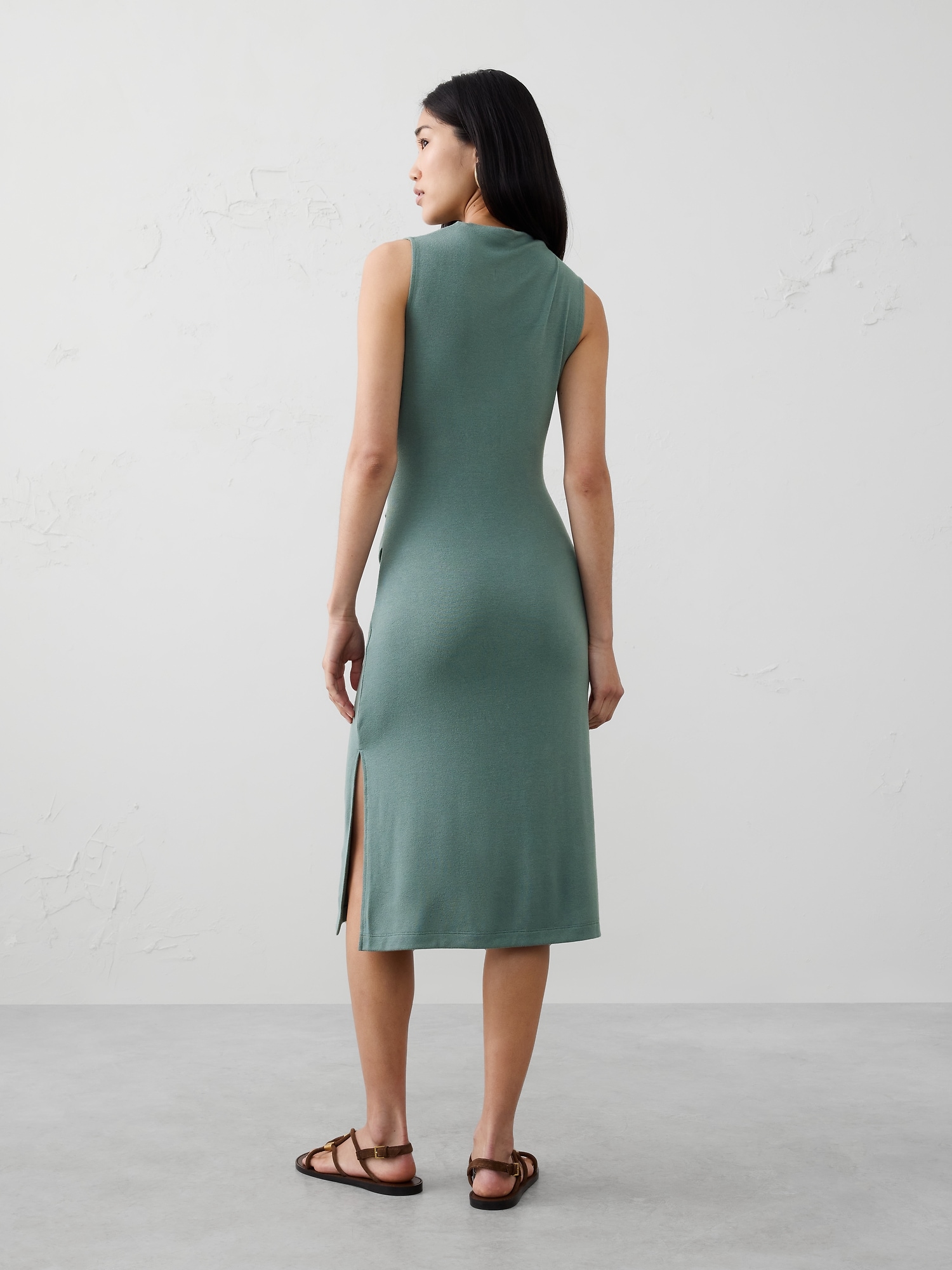 Image number 2 showing, SOFT LUXE BATEAU-NECK MIDI DRESS