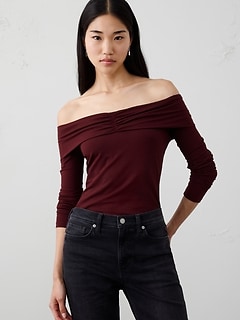 Soft Stretch Off-Shoulder Top | Banana Republic Factory