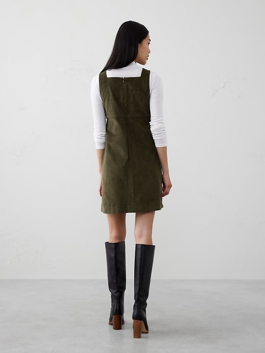 Corduroy Empire-Waist Mini Dress