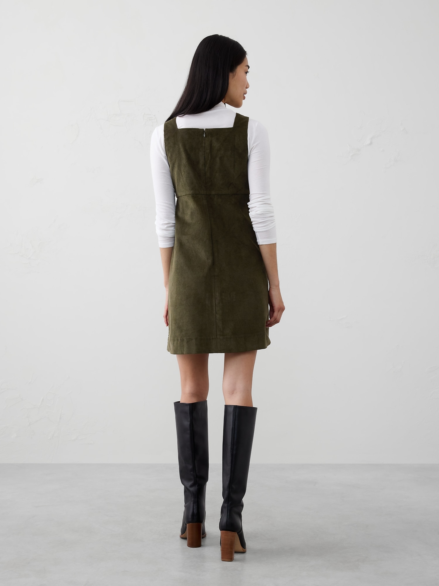 Image number 2 showing, Corduroy Empire-Waist Mini Dress