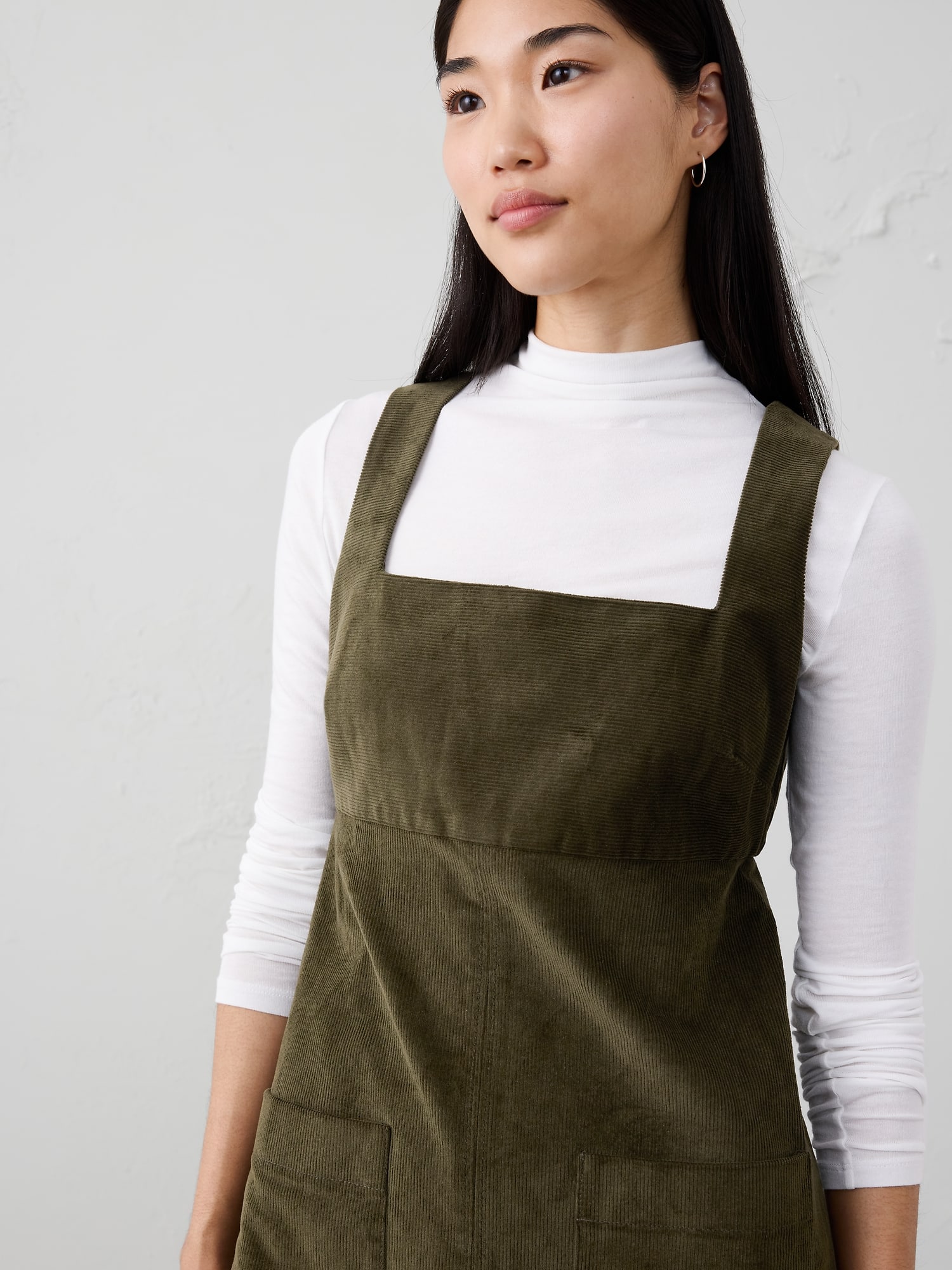 Image number 3 showing, Corduroy Empire-Waist Mini Dress