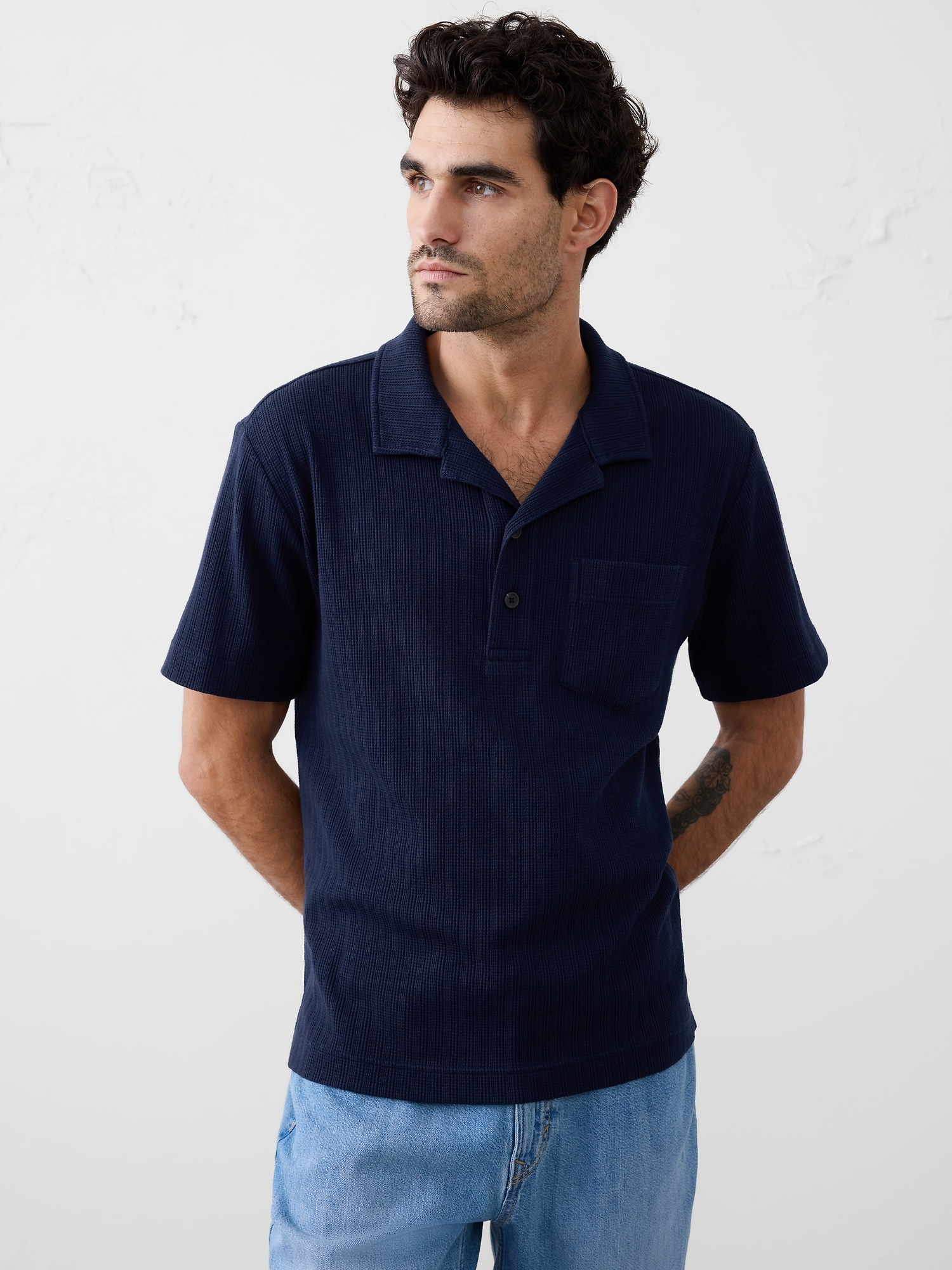 Textured Pocket Polo